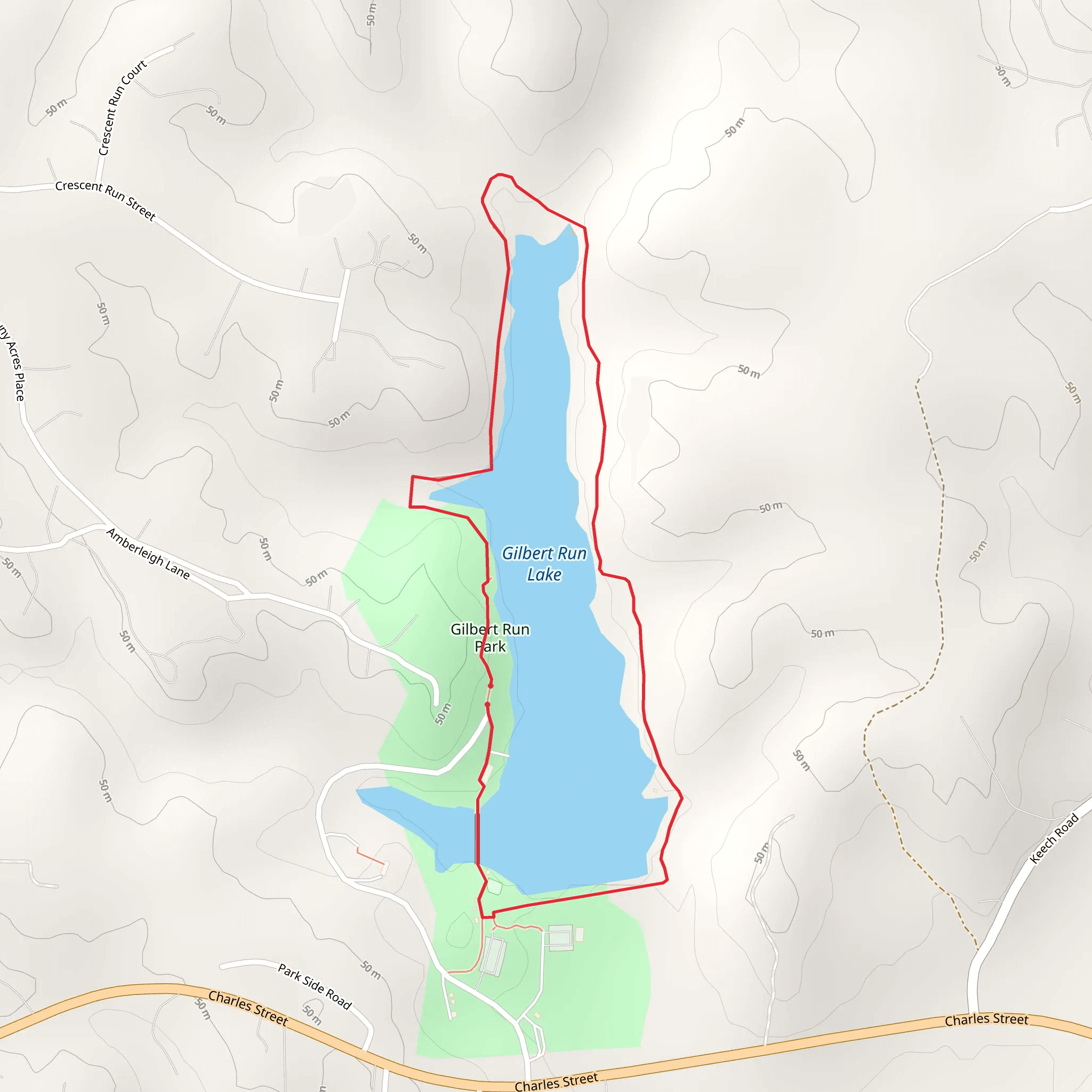 Gilbert Run Lake Loop mobile static map