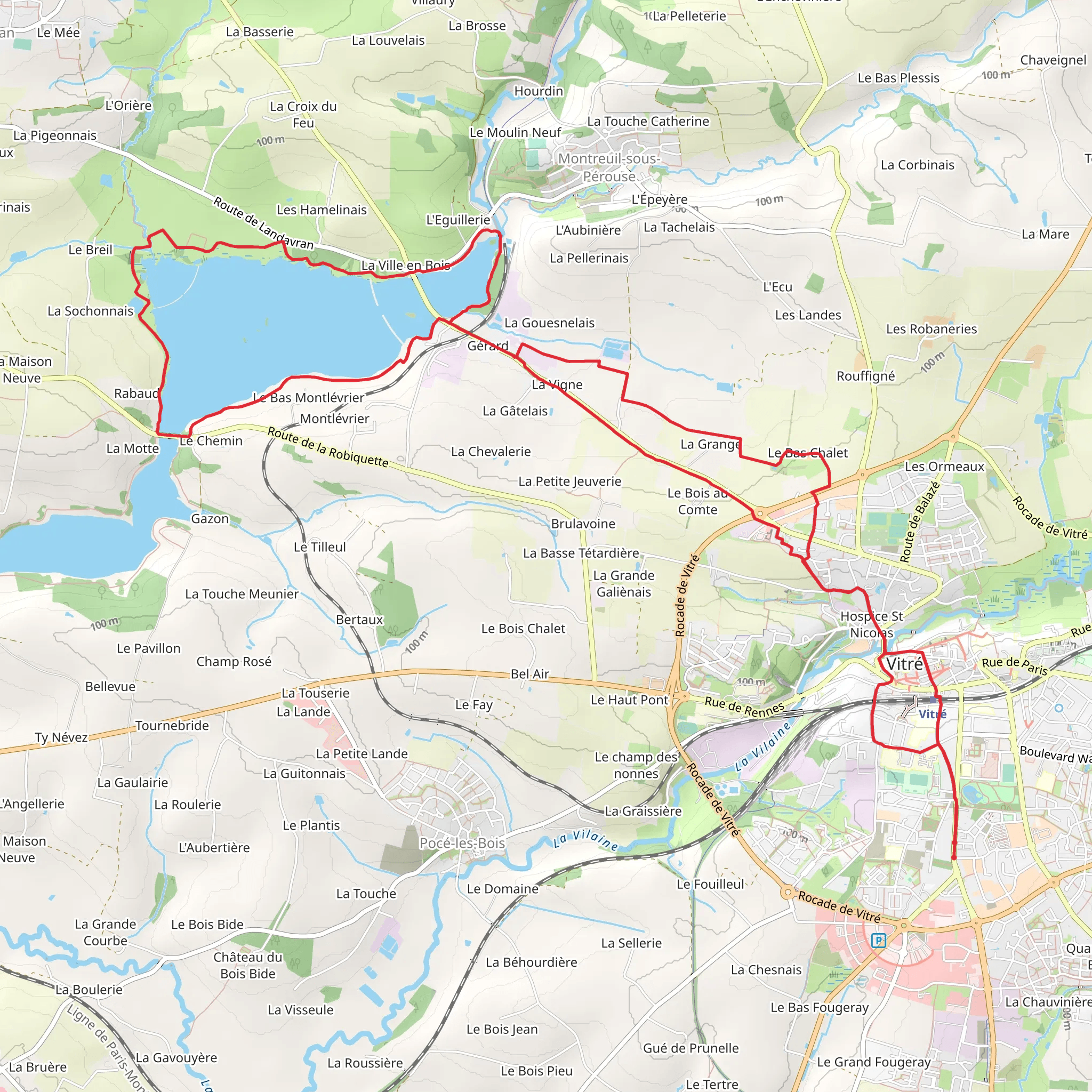 Petit Tour de la Cantache depuis Vitré mobile static map