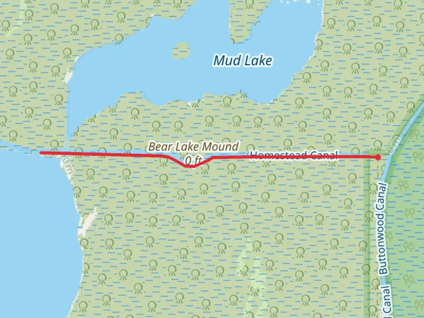 An image depicting the trail Bear Lake Mound and its surrounding area.