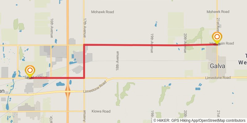 American Discovery Trail - Kansas stage 18 Map