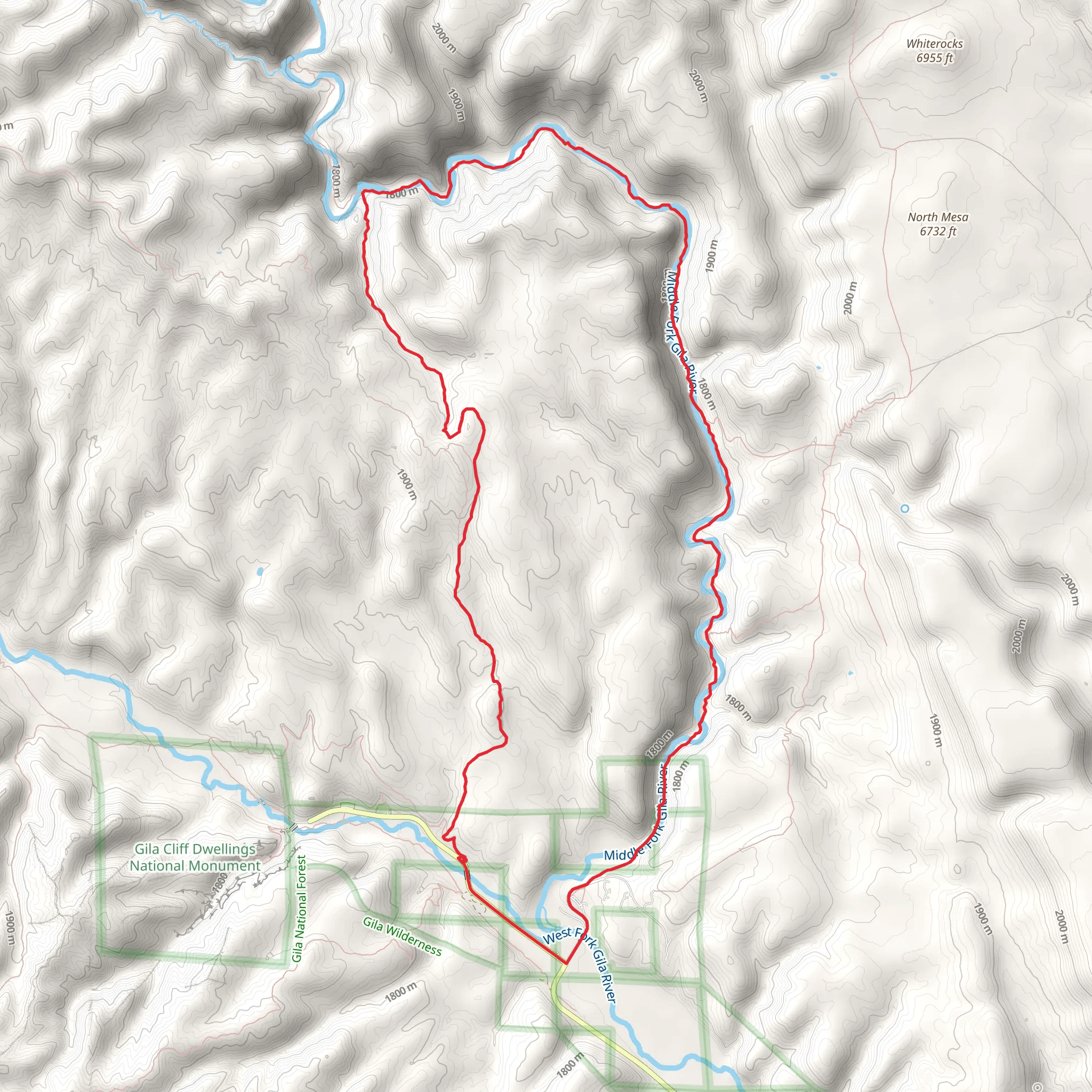 Middle Fork Loop Trail mobile static map