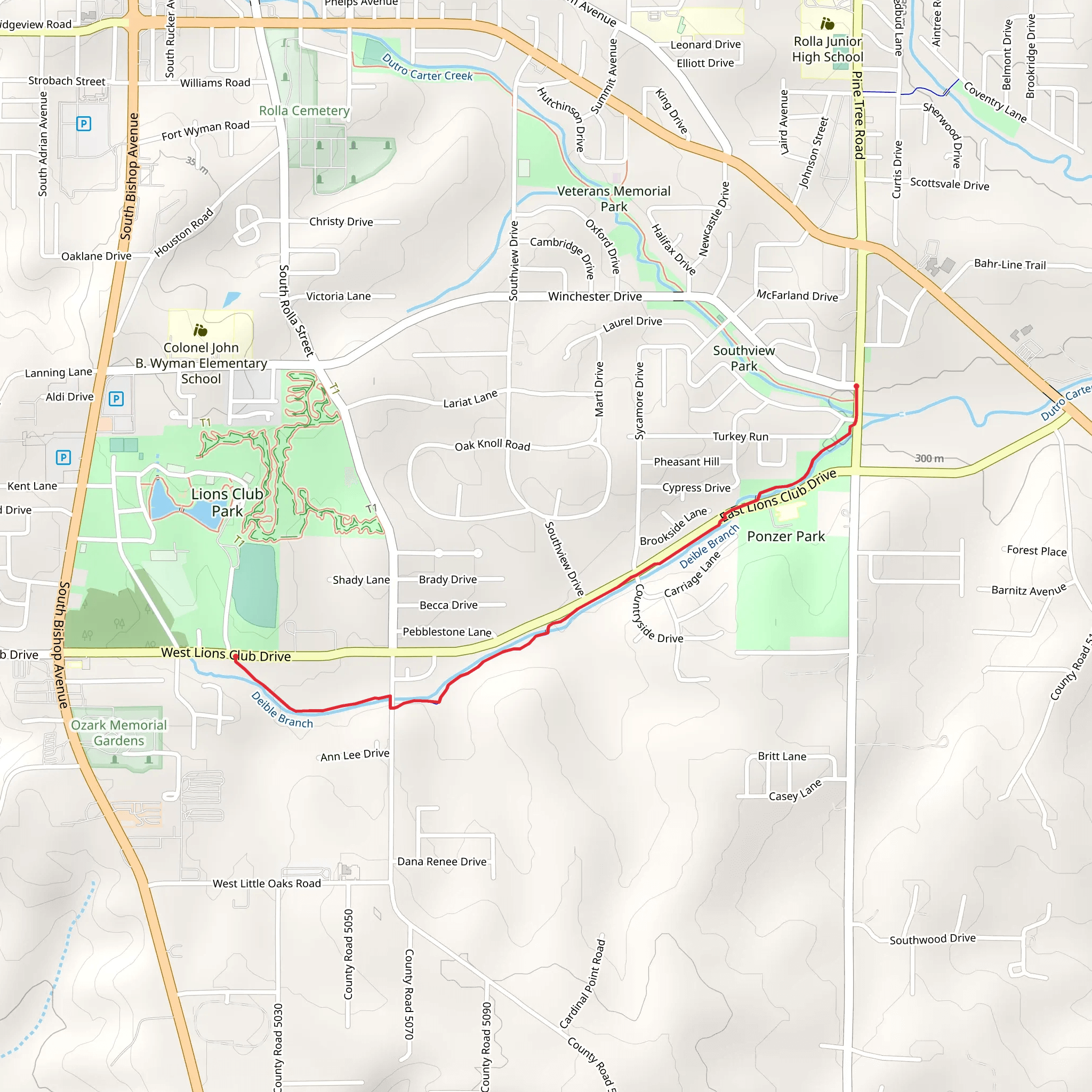 Deible Loop mobile static map