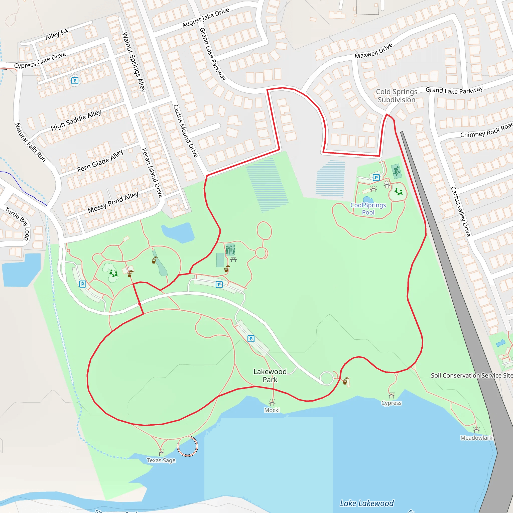 Lakewood Park Loop mobile static map
