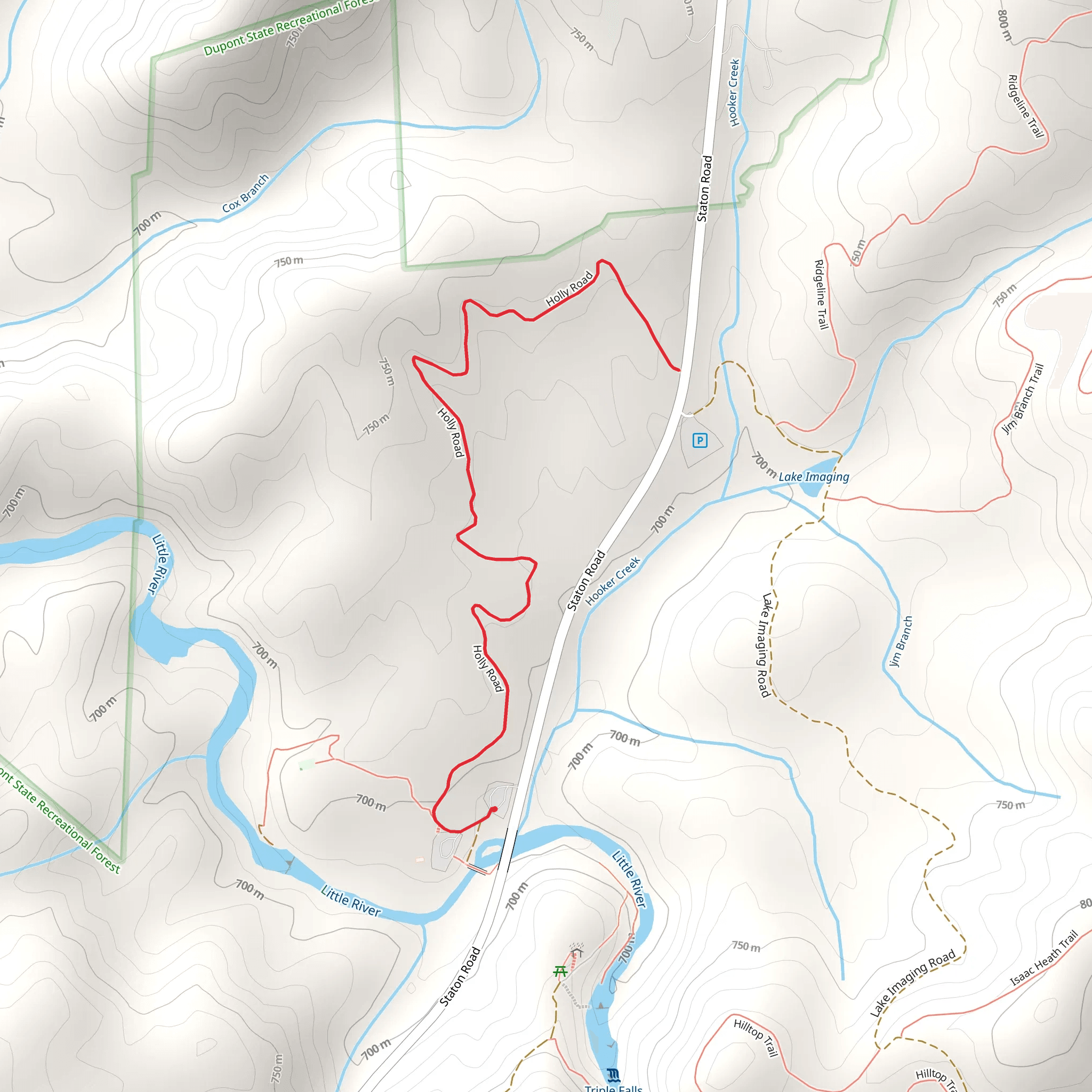Holly Road Out and Back mobile static map