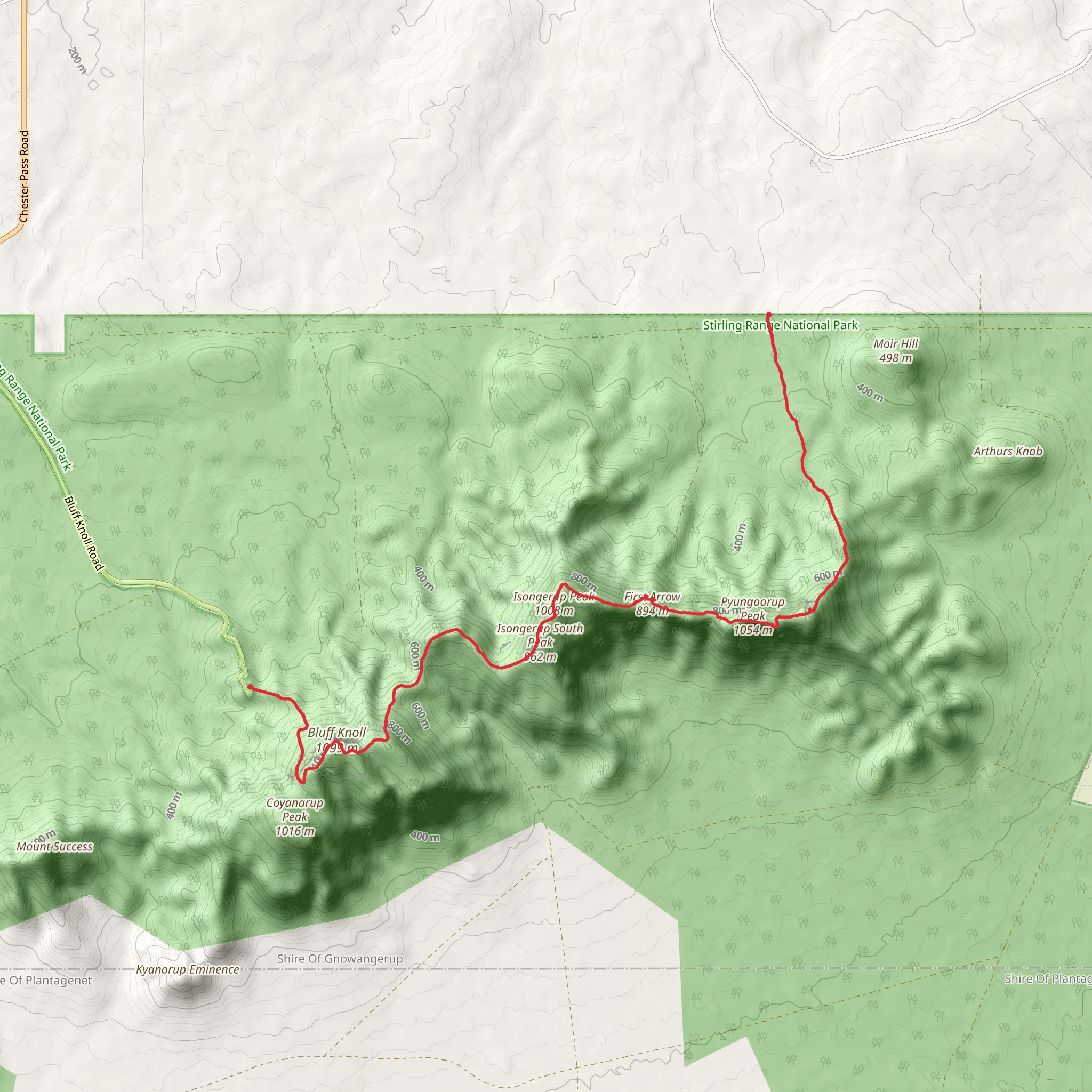 Stirling Range Ridge Traverse Trail mobile static map