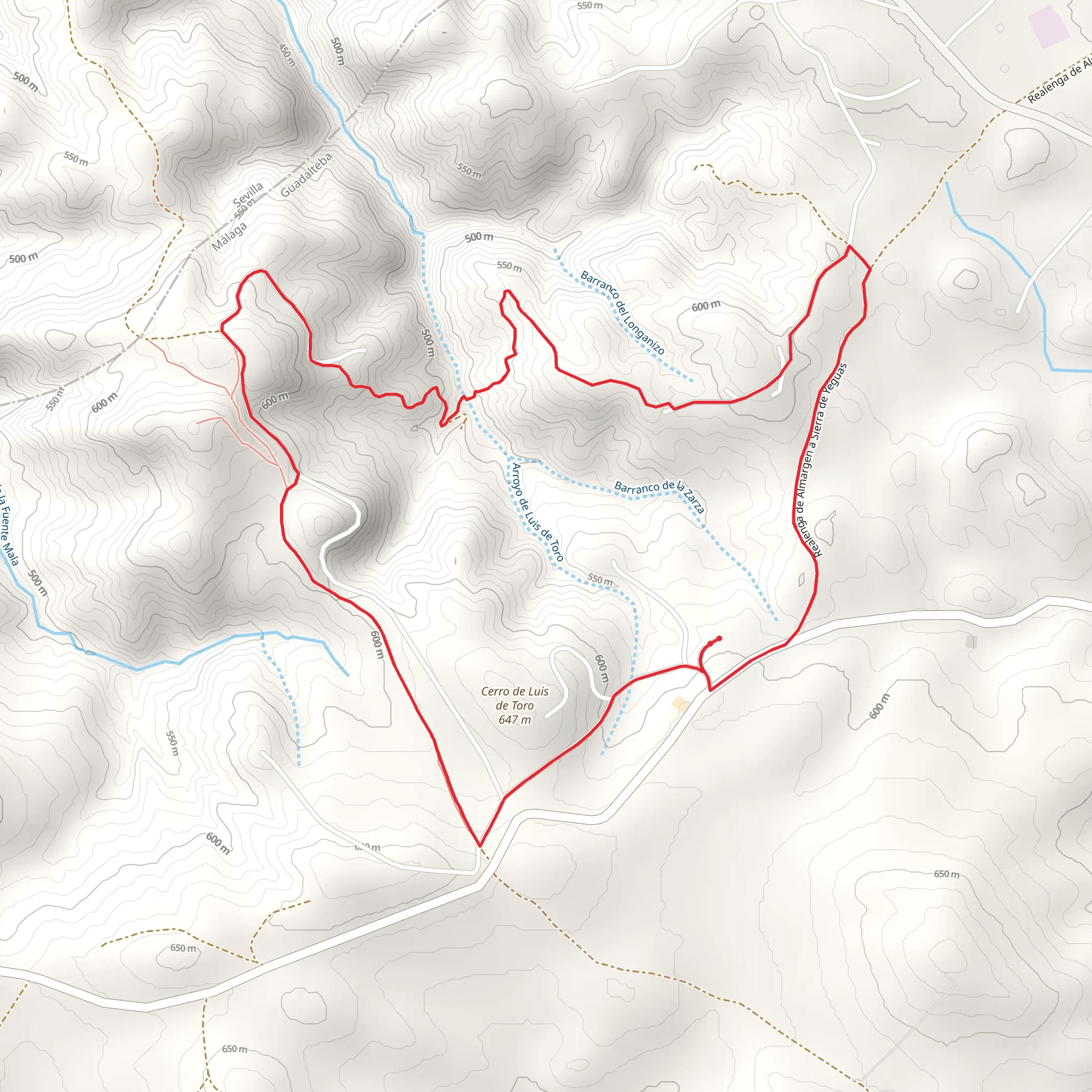 Route of the Wind - Los Barrancos PR A 378 mobile static map