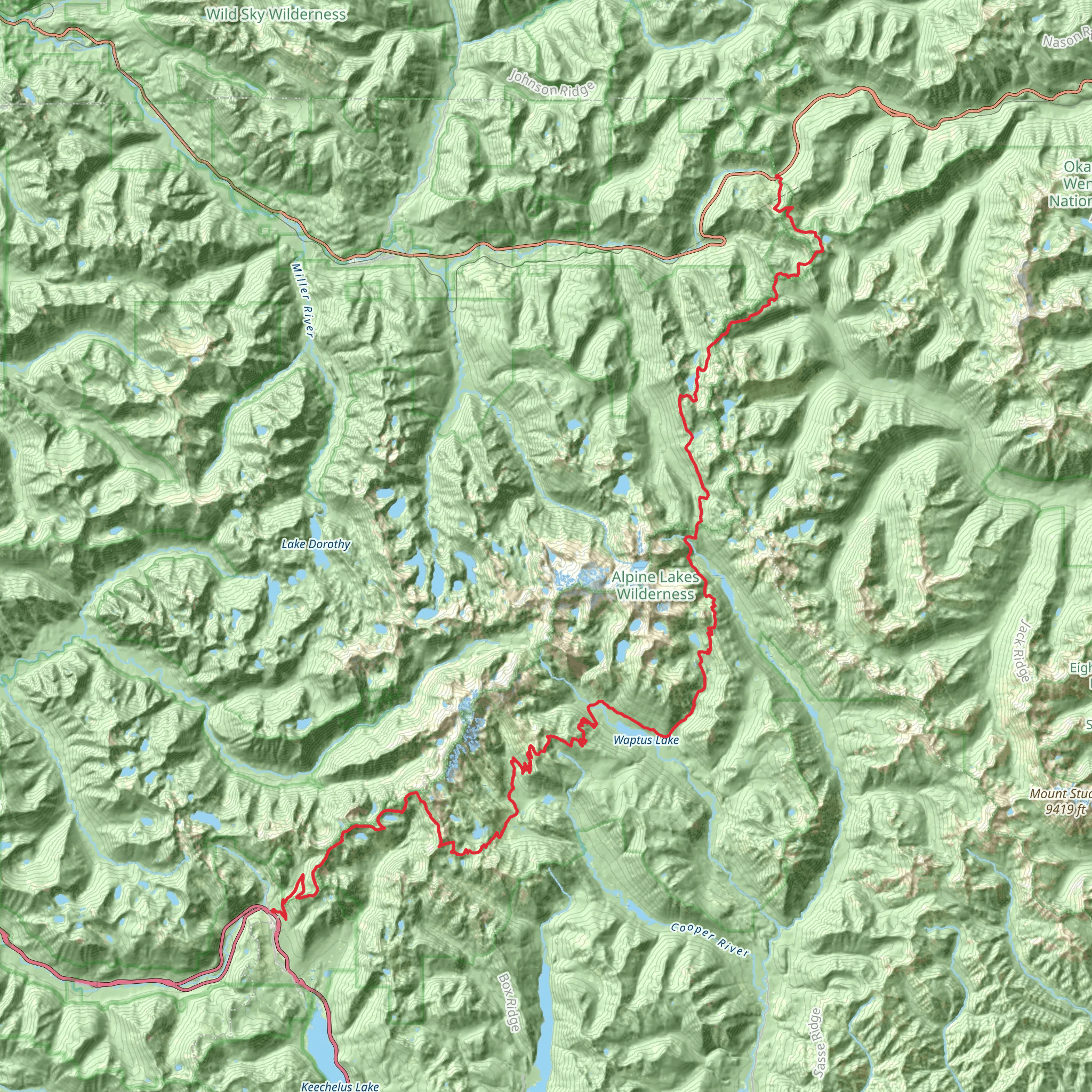 Pacific Crest Trail - Snoqualmie Pass To Stevens Pass mobile static map