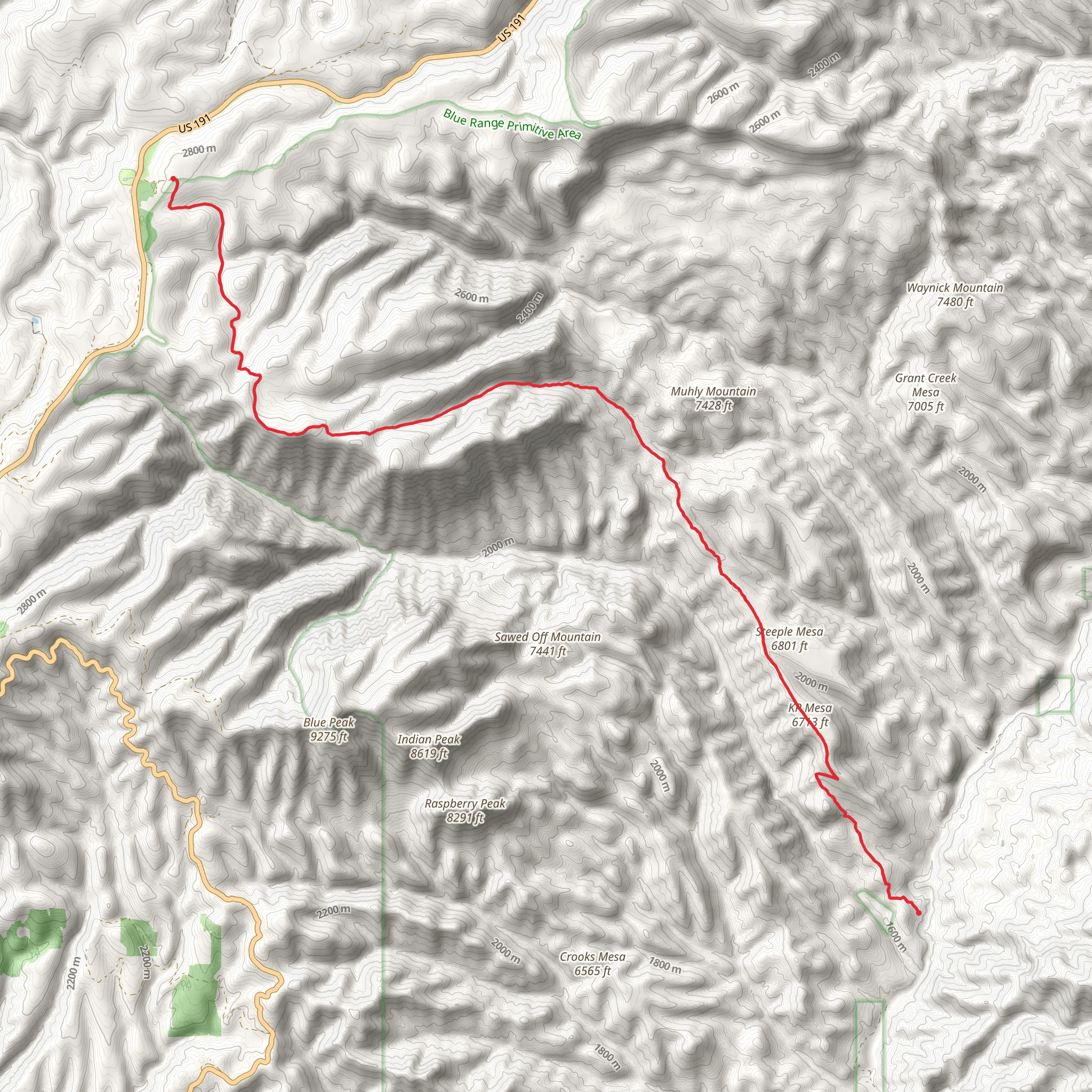 Steeple Trail mobile static map
