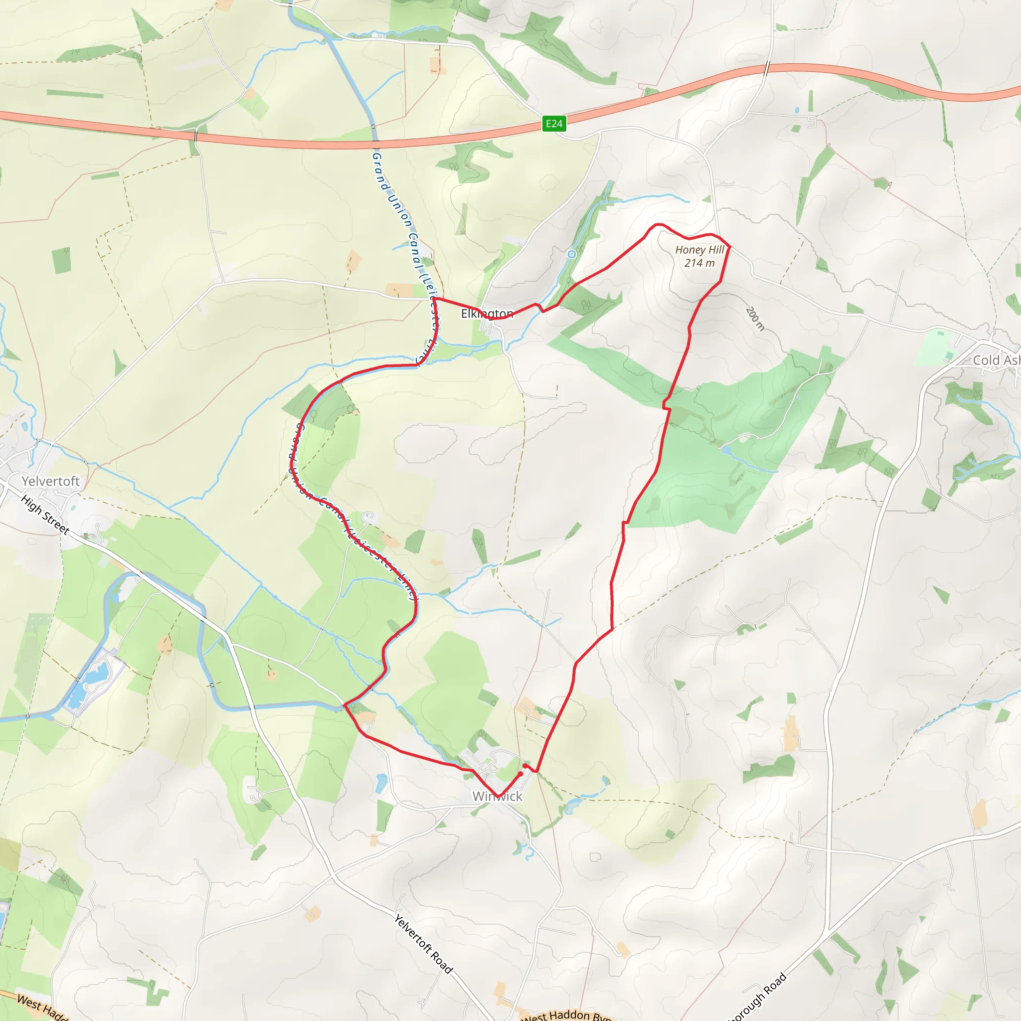 Honey Hill via Jurassic Way mobile static map