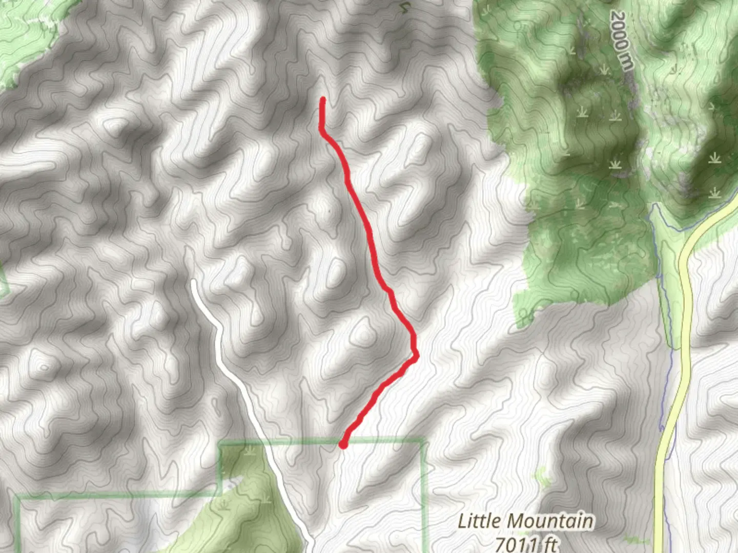 An image depicting the trail Mountain Top Park via Killyon Canyon Trail and its surrounding area.