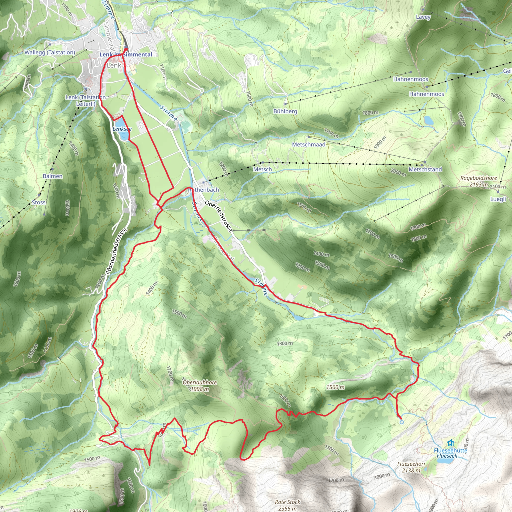 Iffig Falls, Simmen Falls and Springs of Simme Loop from Lenk mobile static map