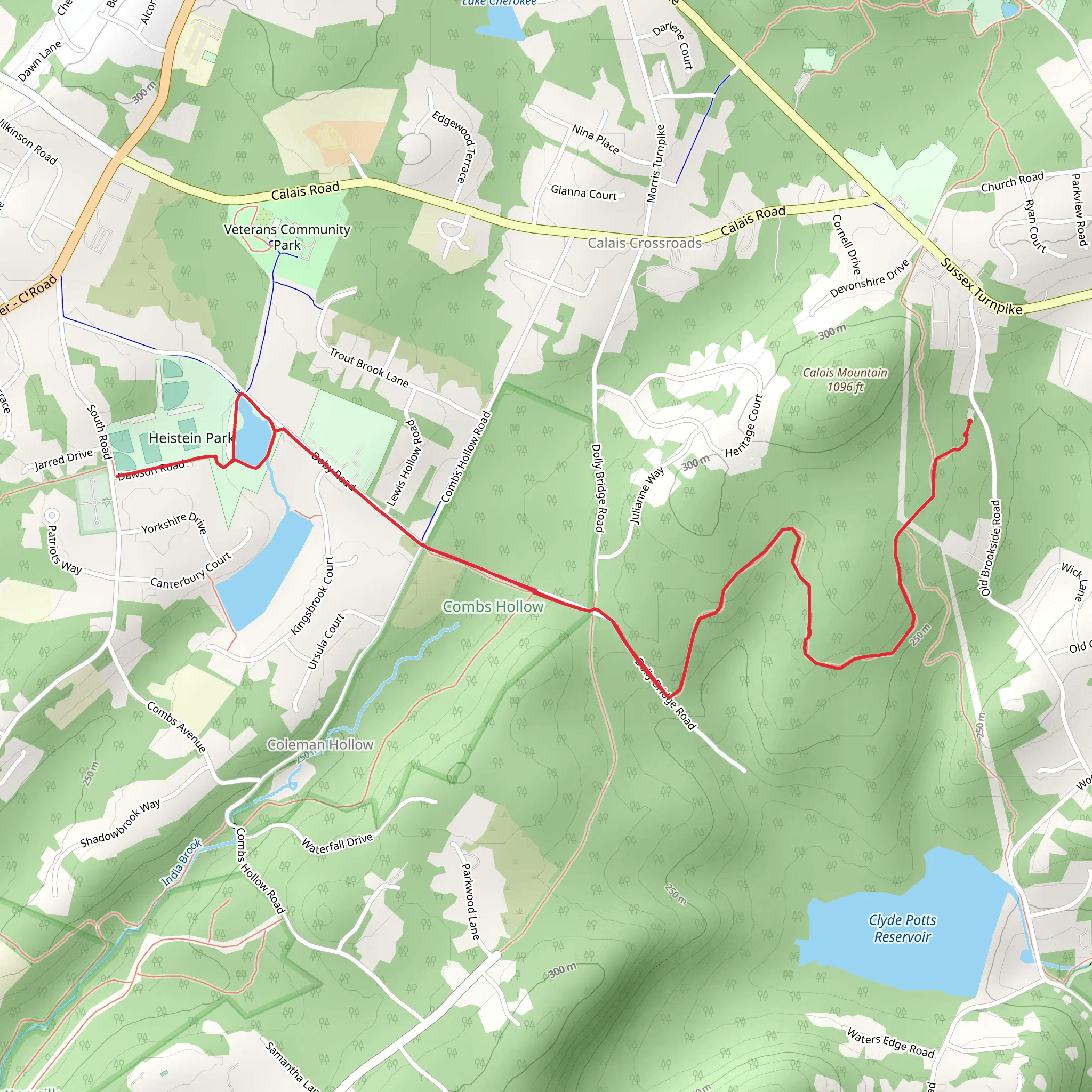 Heistein Pond via Patriots Path mobile static map