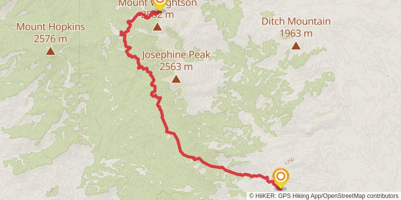 Sky Islands Traverse stage 12 Map