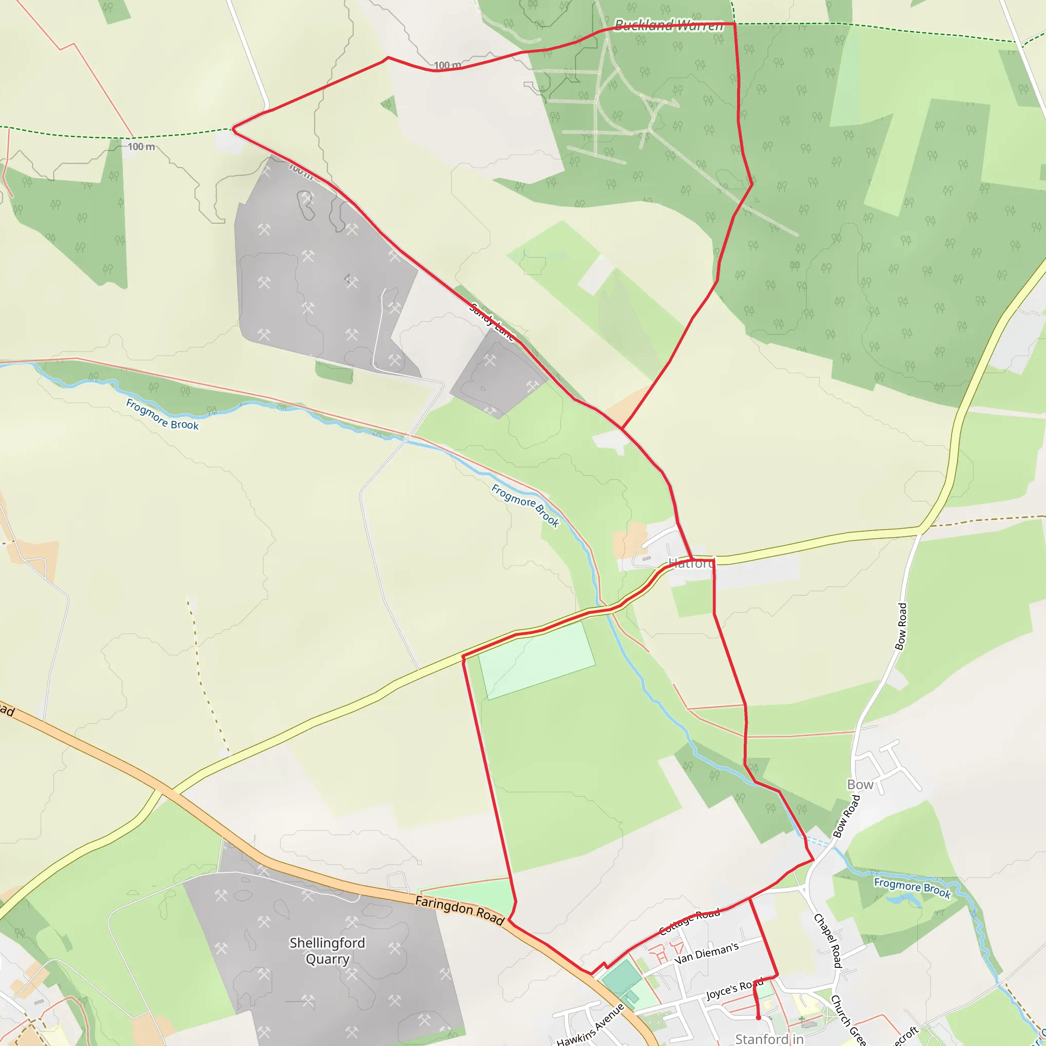 Buckland Warren and Stanford in the Vale Loop mobile static map