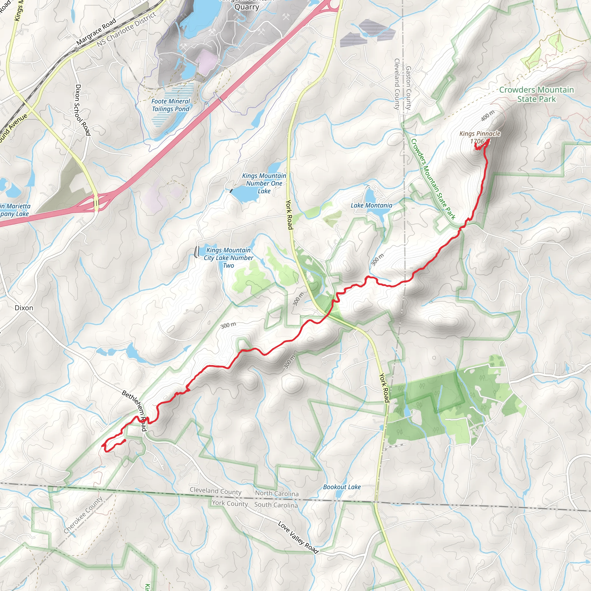 Kings Pinnacle - Ridgeline Trail mobile static map