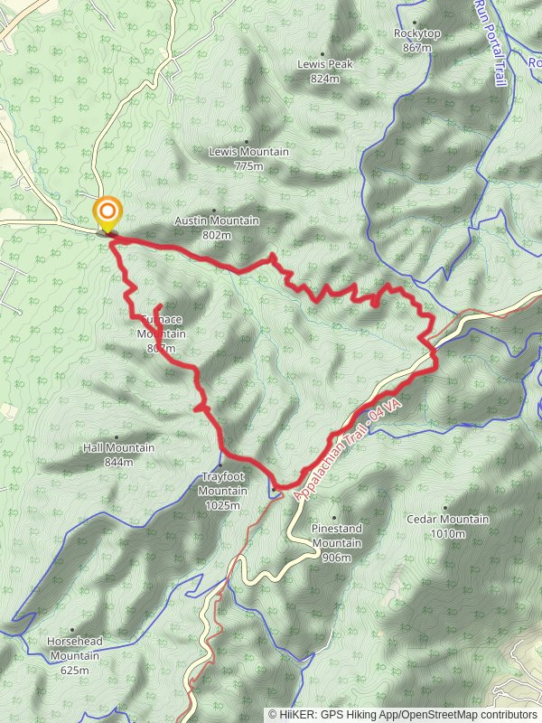 Browns Gap Fire Road, Browns Gap, Appalachian and Furnace Mountain Loop Trail