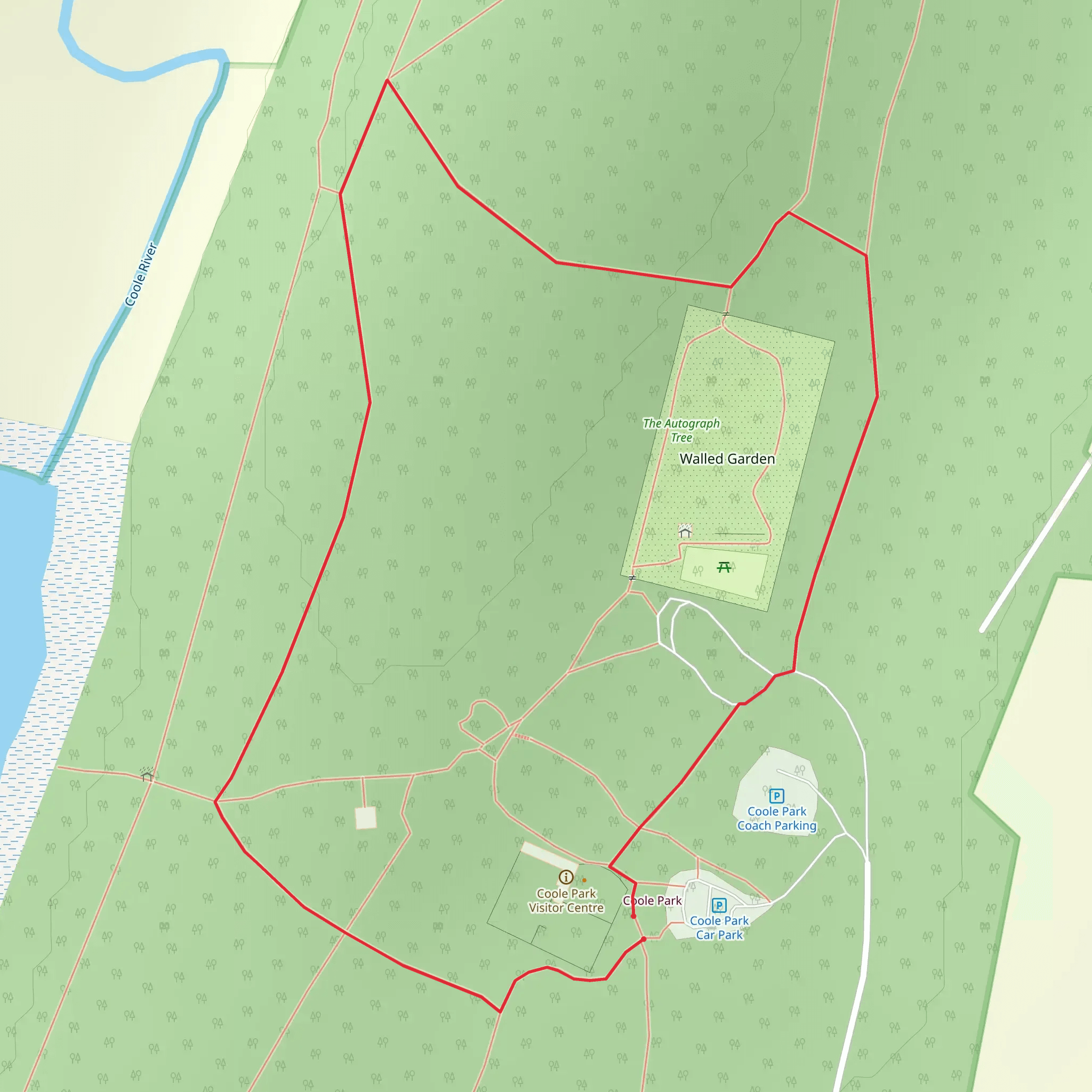 Coole Park Family Trail mobile static map