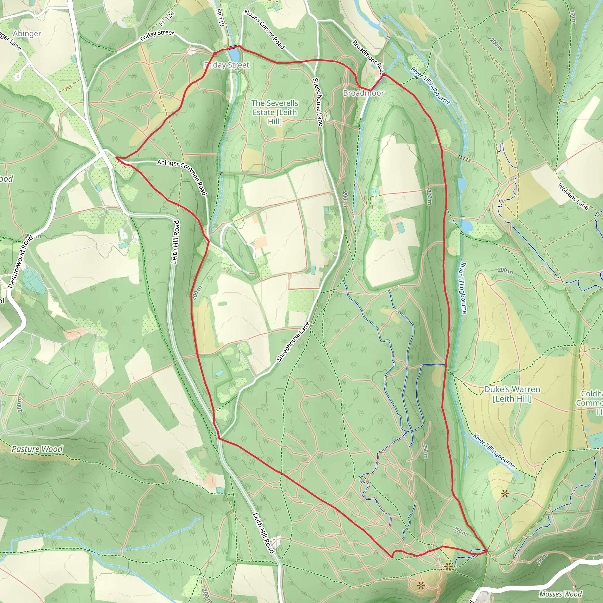 Abinger Common Loop mobile static map