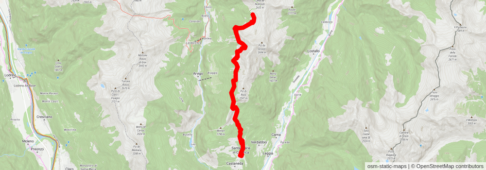 Sentiero Alpino Calanca stage 4 Map