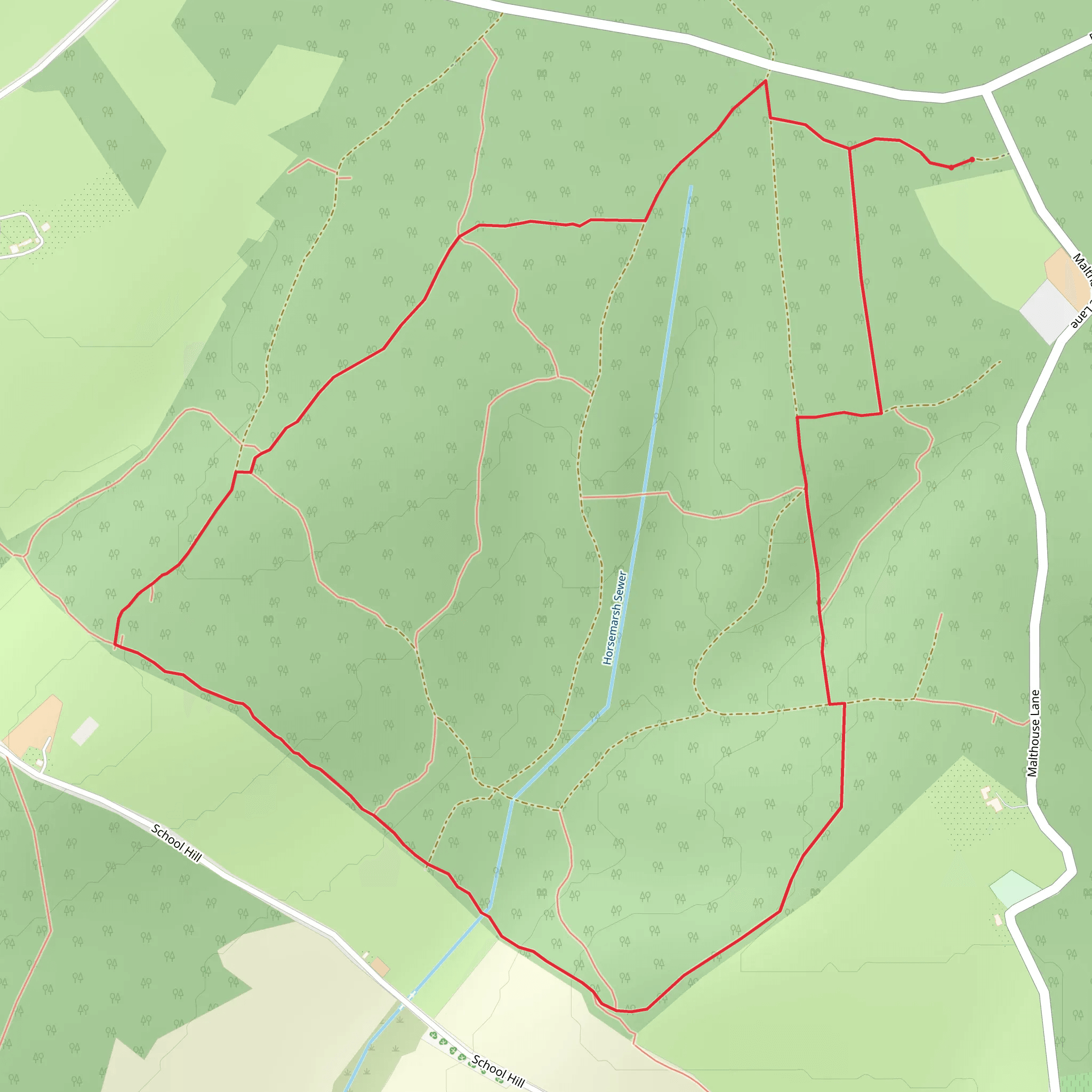 Faggs Wood and Adam Wood Loop mobile static map