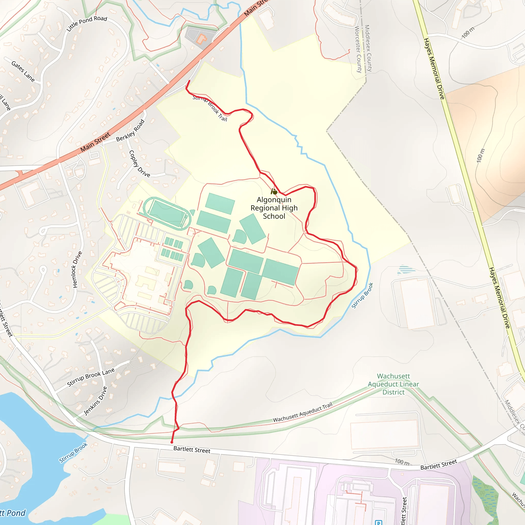 Stirrup Brook from Bartlett Street mobile static map