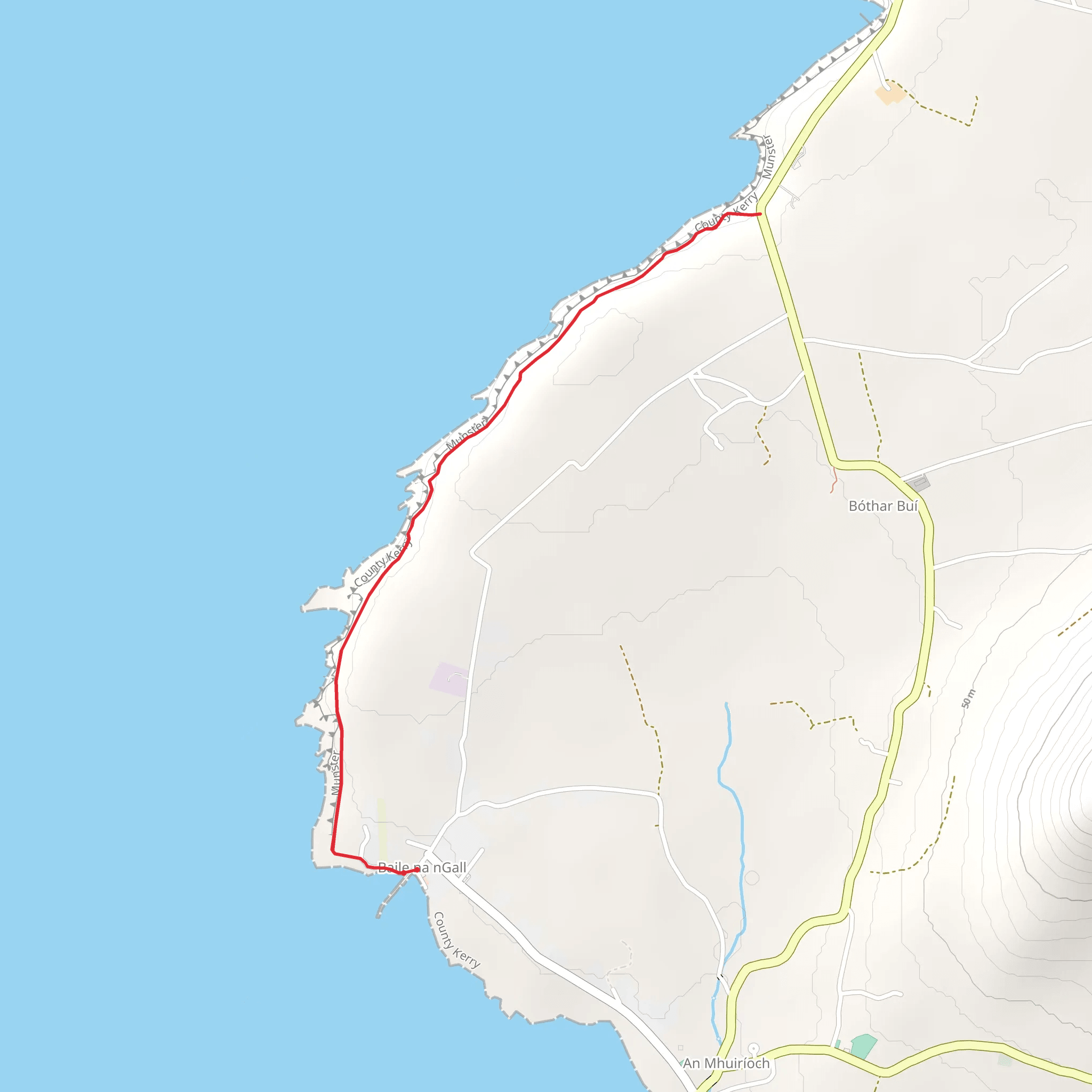 Ballydavid Cliff Walk mobile static map