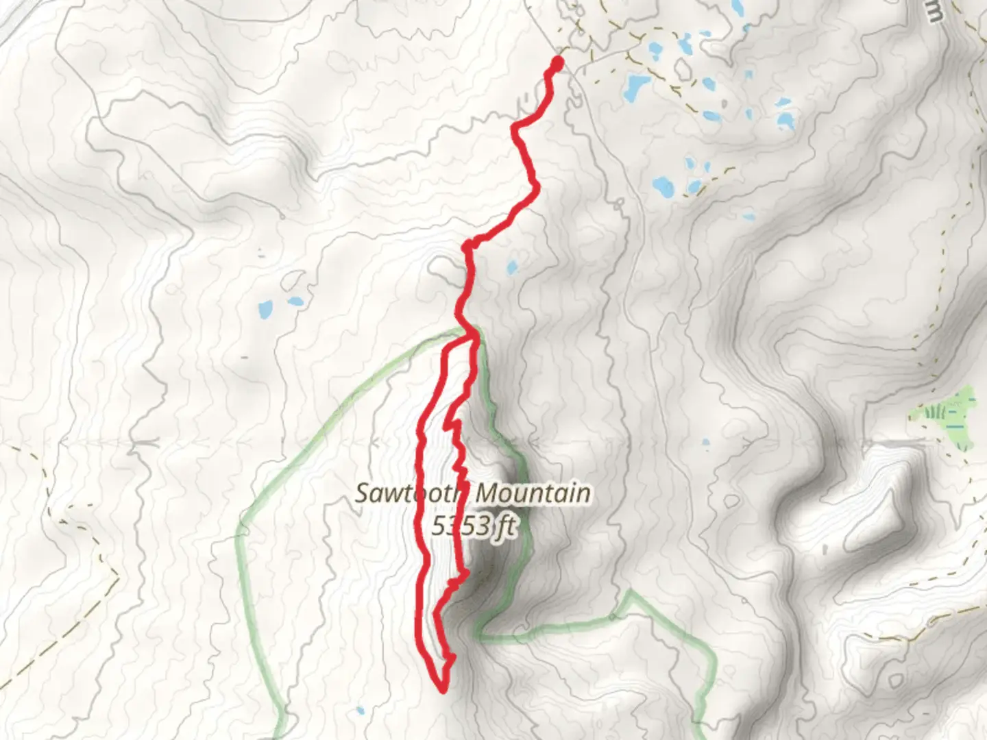 An image depicting the trail Sawtooth Mountain and PCT Loop and its surrounding area.