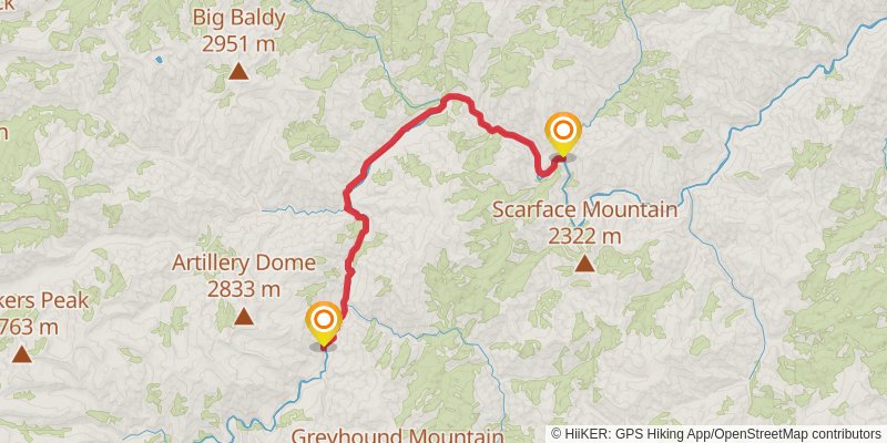Idaho Centennial Trail stage 25 Map