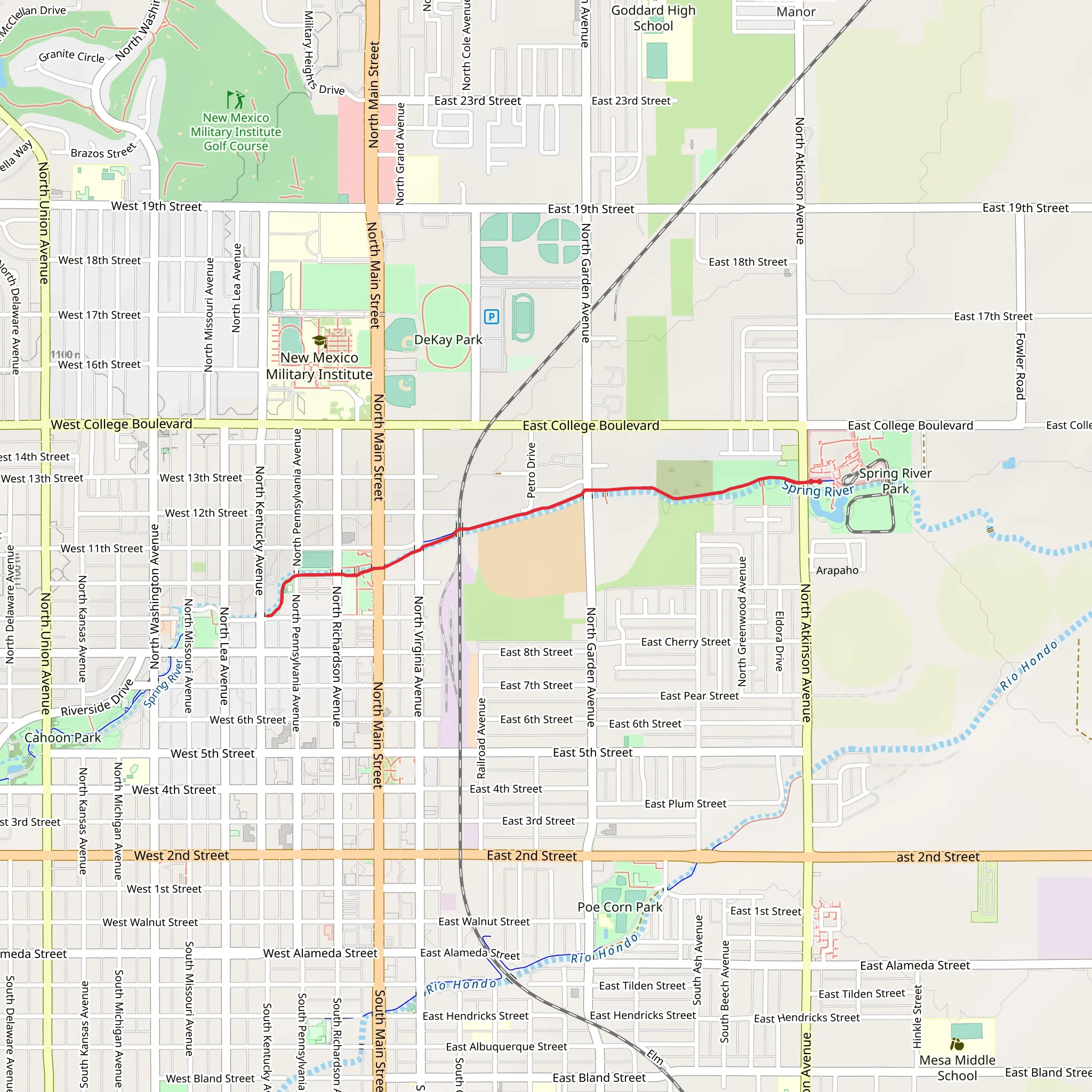 Spring River Parkway mobile static map