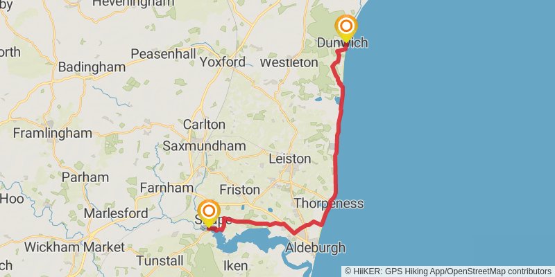Burnham Thorpe to Portsmouth Walk stage 11 Map