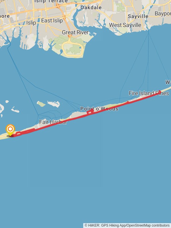 Fair Harbour and Fire Island Pines in Point o'Woods mobile static map