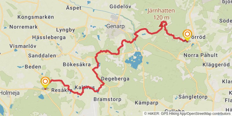 Skåneleden Trail stage 24 Map