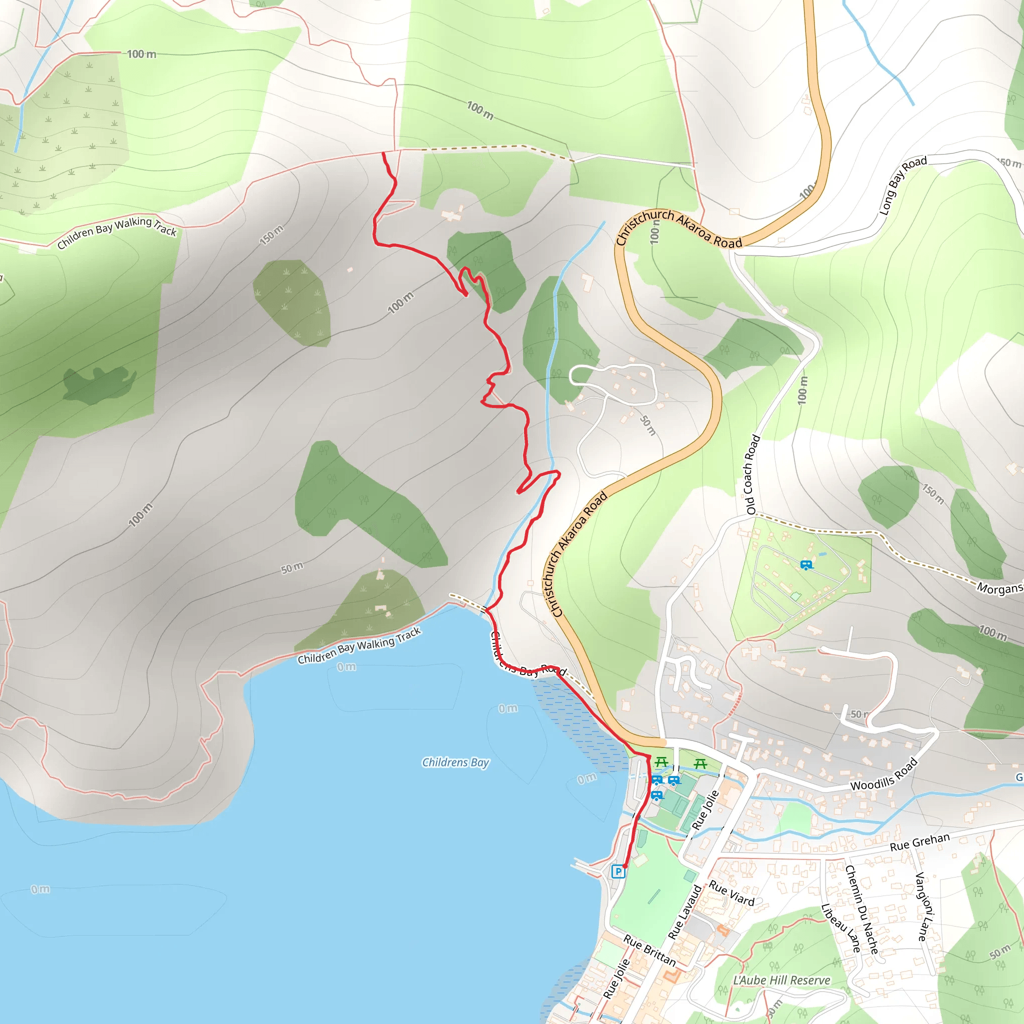 Childrens Bay Rhino Walk mobile static map