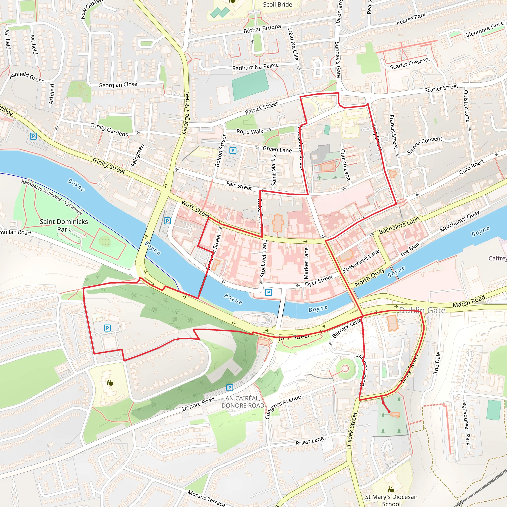 Drogheda Spires Walk mobile static map