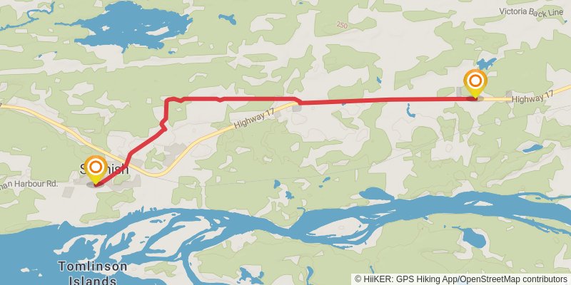 Waterfront Trail stage 119 Map