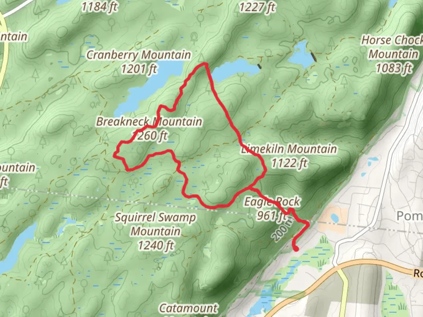 An image depicting the trail Breakneck Mountain and Third Reservoir Loop via Tuxedo-Mount Ivy Trail and its surrounding area.