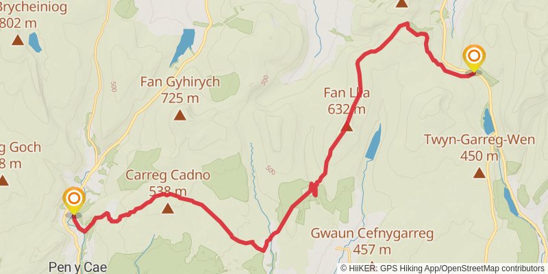 Beacons Way stage 7 Map