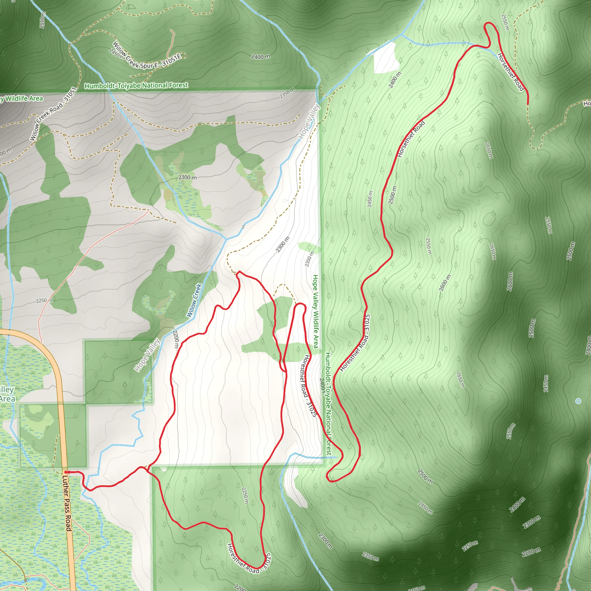 Horesthief Road Loop mobile static map