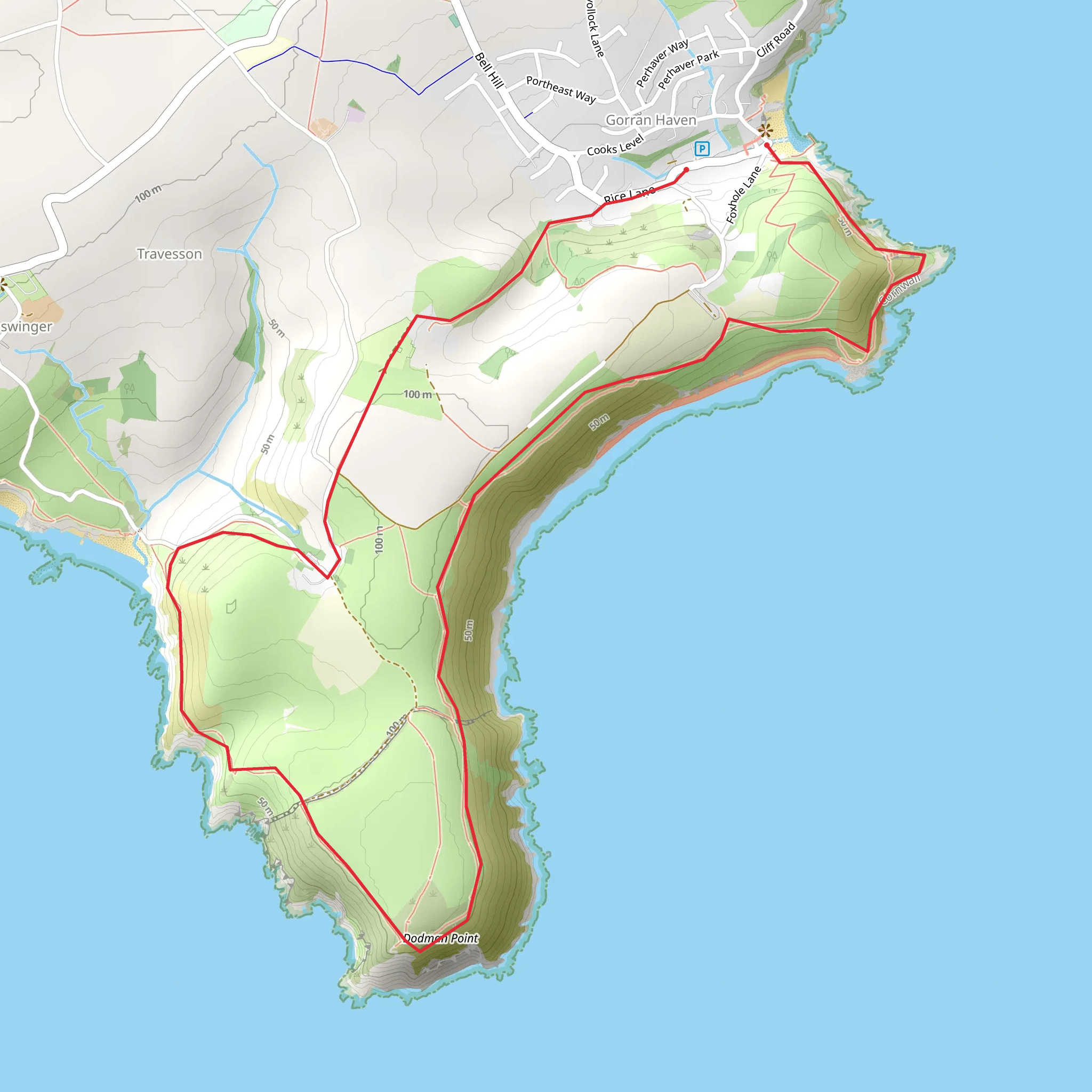 Dodman Point Walk mobile static map