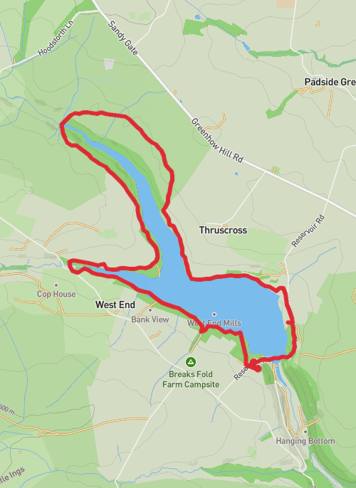 Hike on Thruscross Reservoir Walk mobile static map