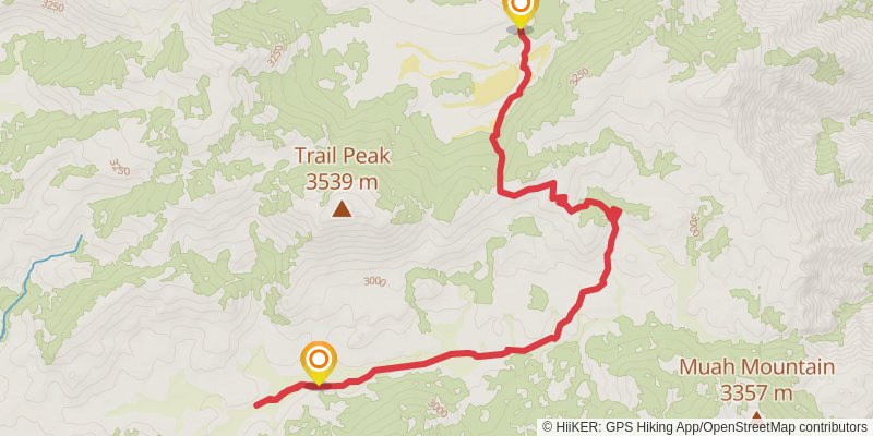Dutch Meadow to Mulkey Meadow via Mulkey Pass Trail stage 2 Map