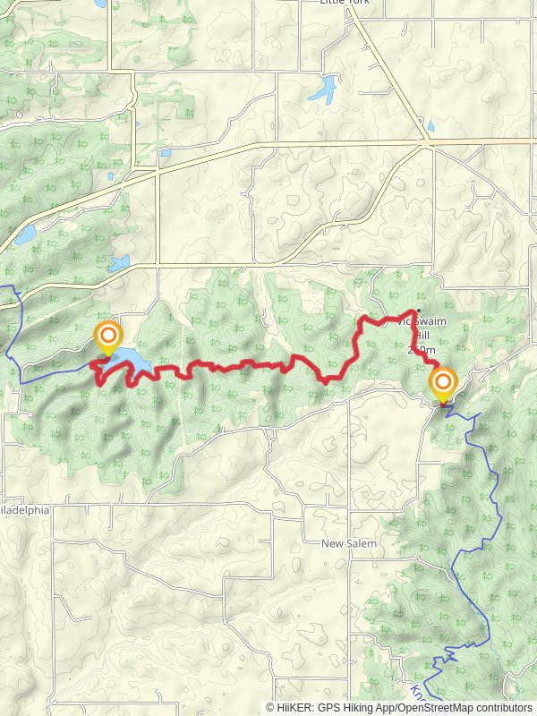 Knobstone Trail via Leota Road mobile static map