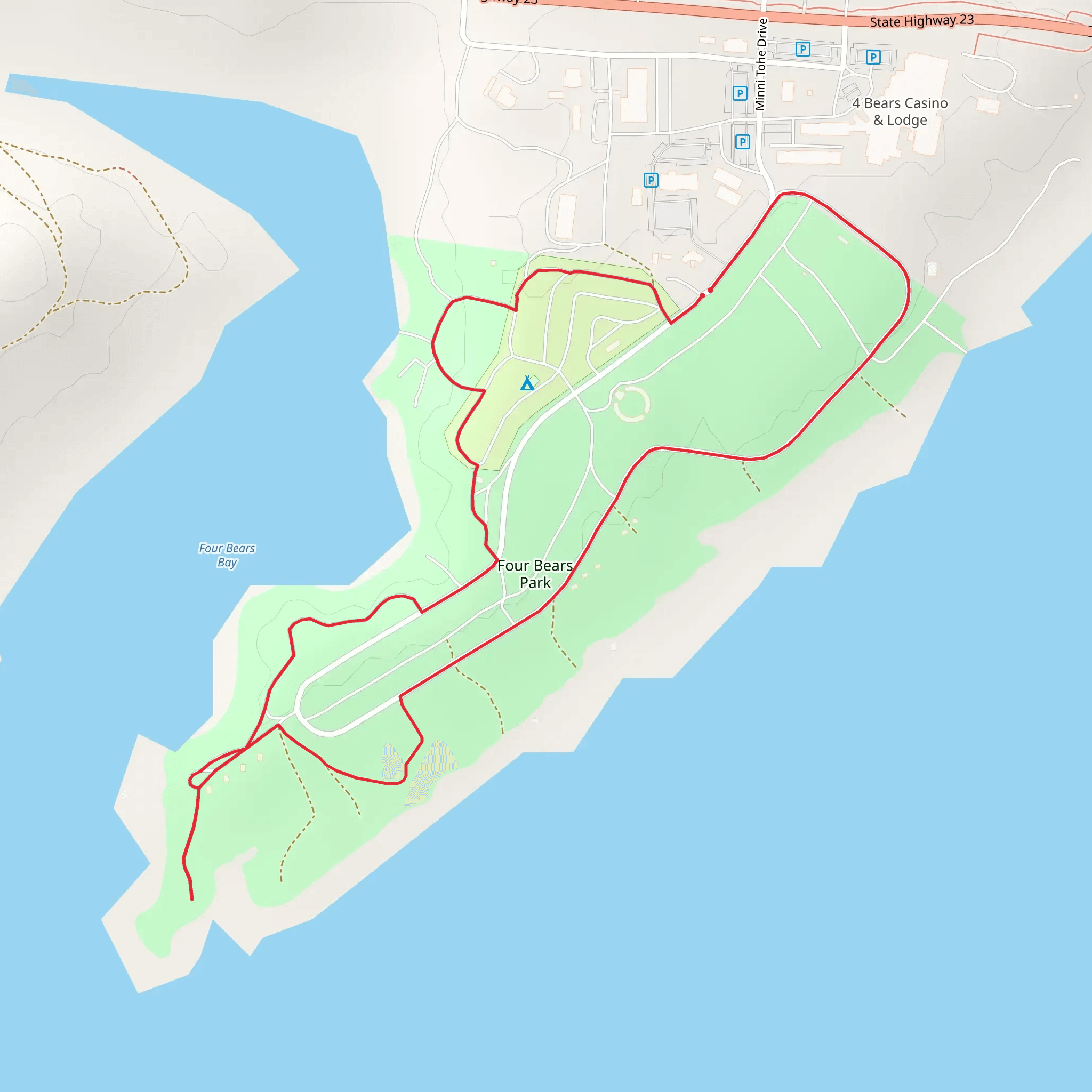 Four Bears Park Loop mobile static map