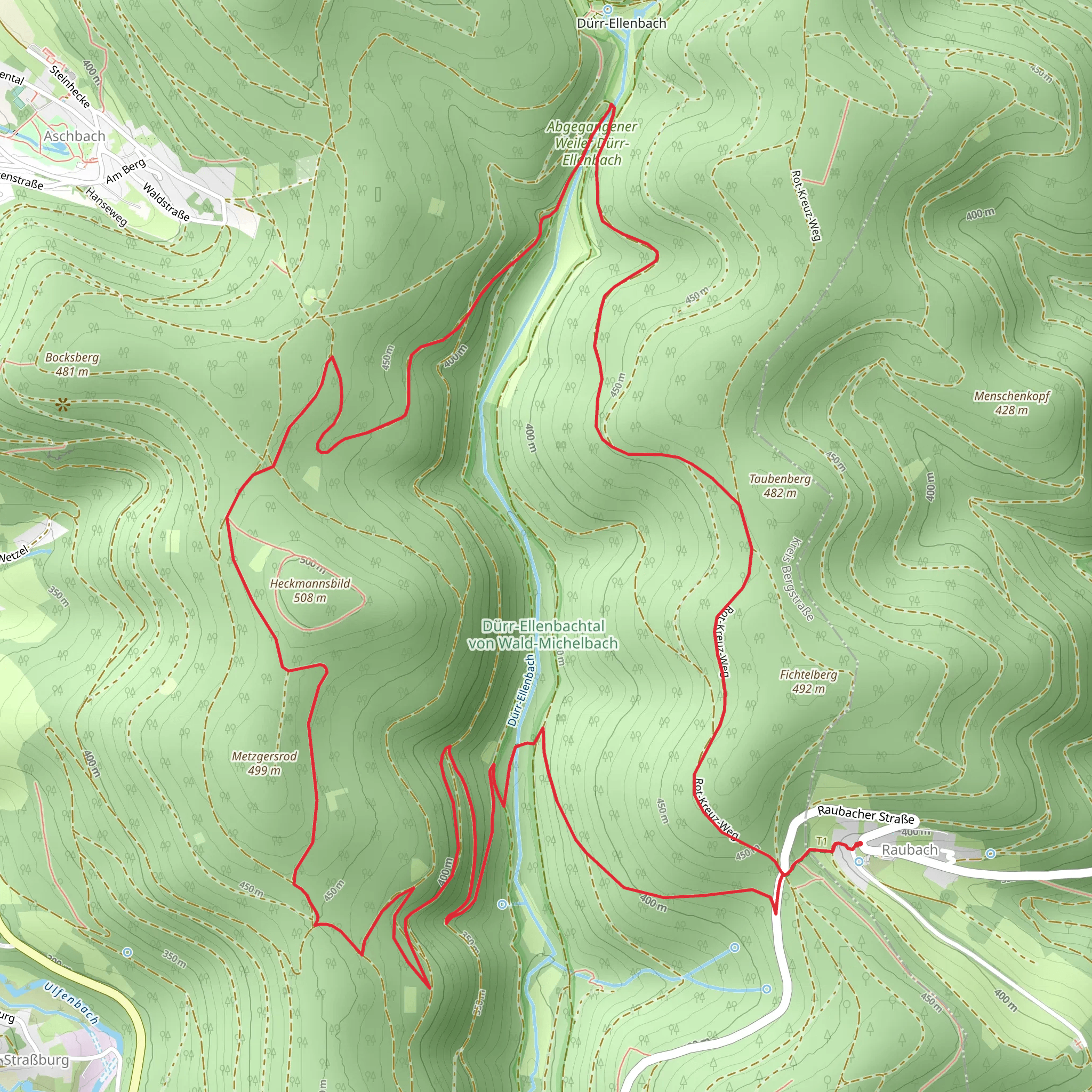 Dürr-Ellenbachtal von Wald-Michelbach Loop via Heckmannsblid mobile static map