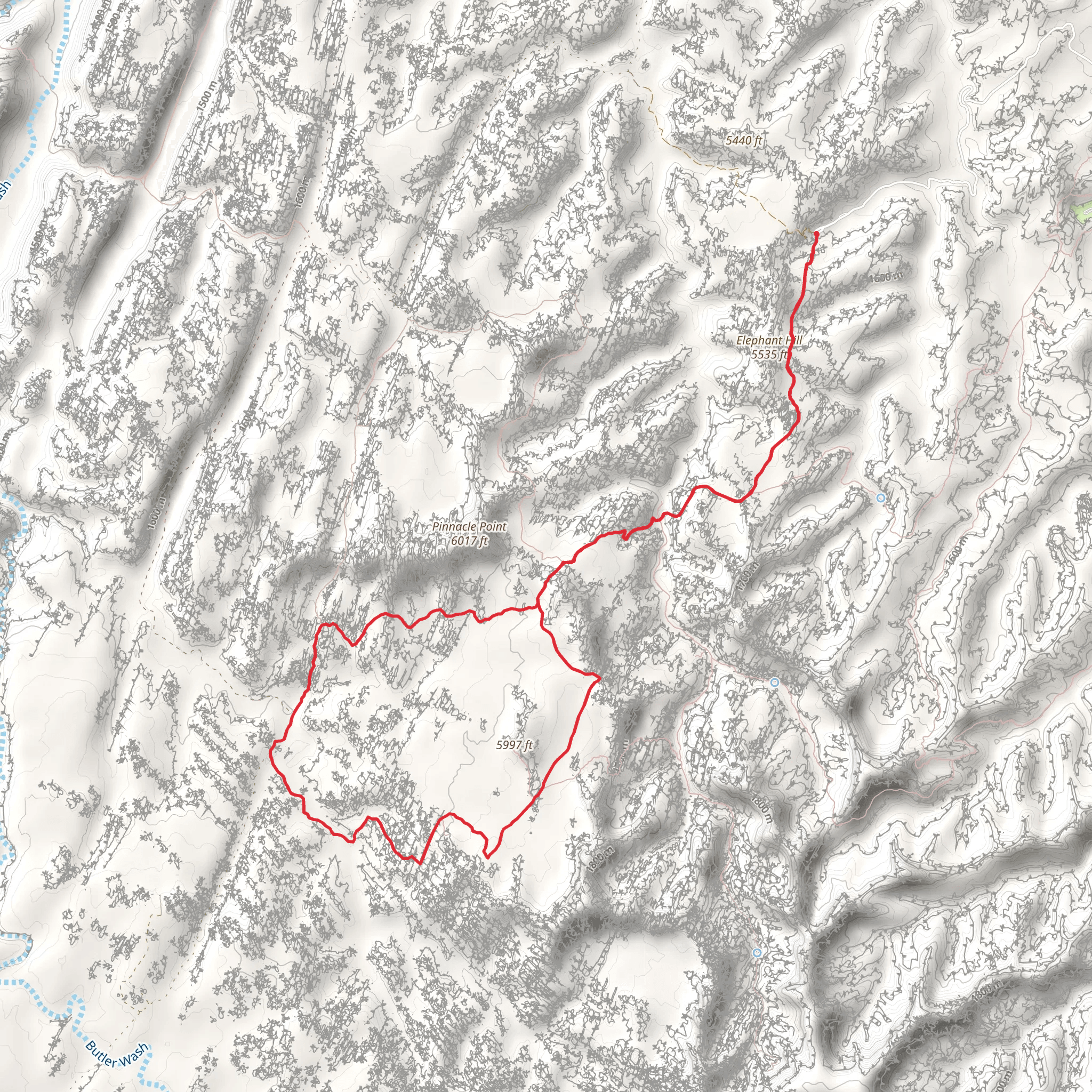 Elephant Hill and Chesler Park Loop Trail mobile static map