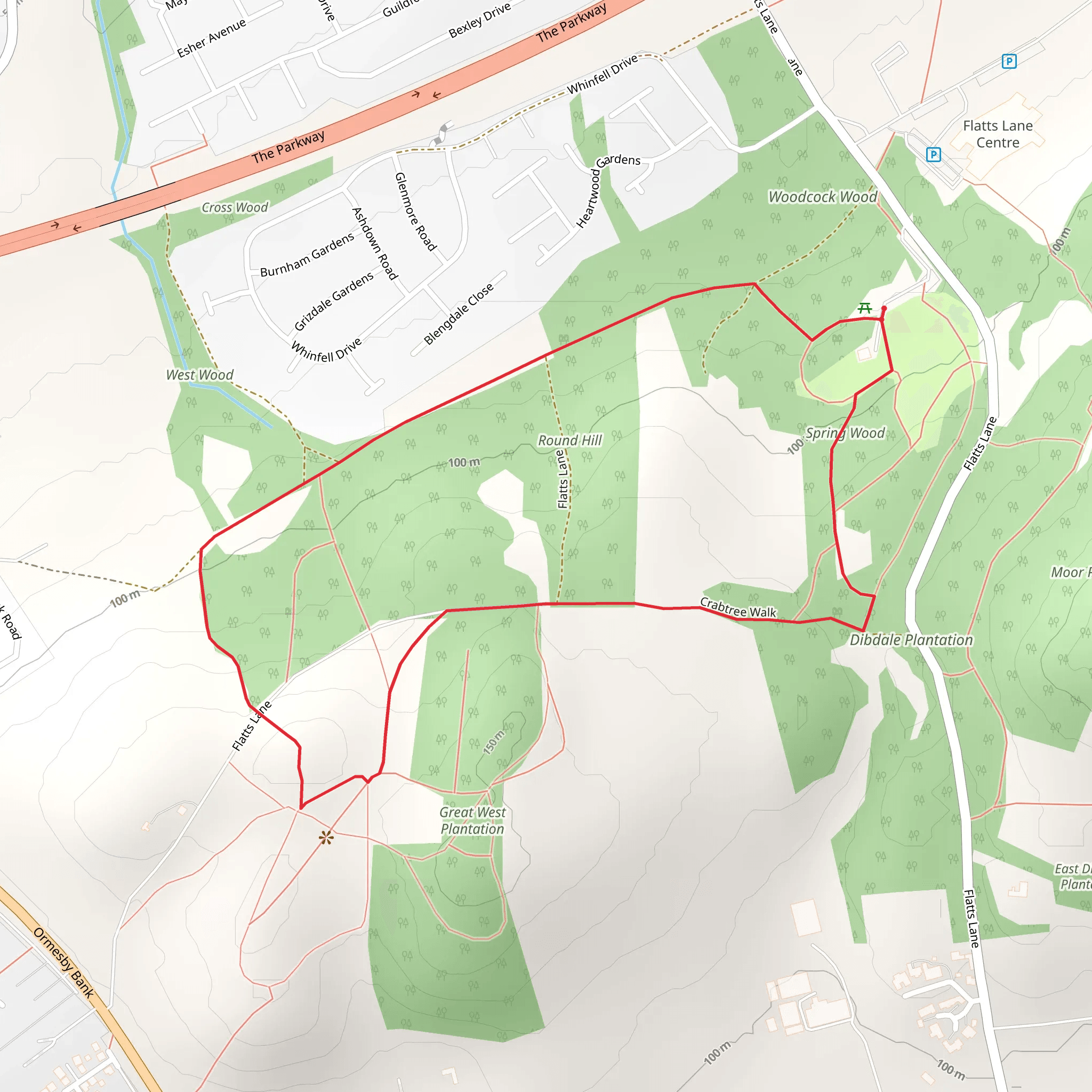 Spring Wood Loop mobile static map