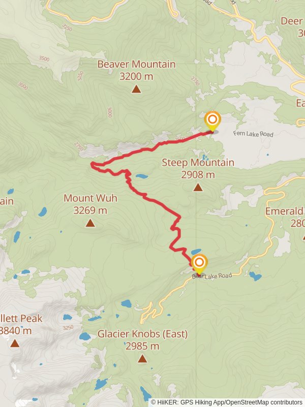 Bierstadt Moraine and Fern Lake Trail mobile static map