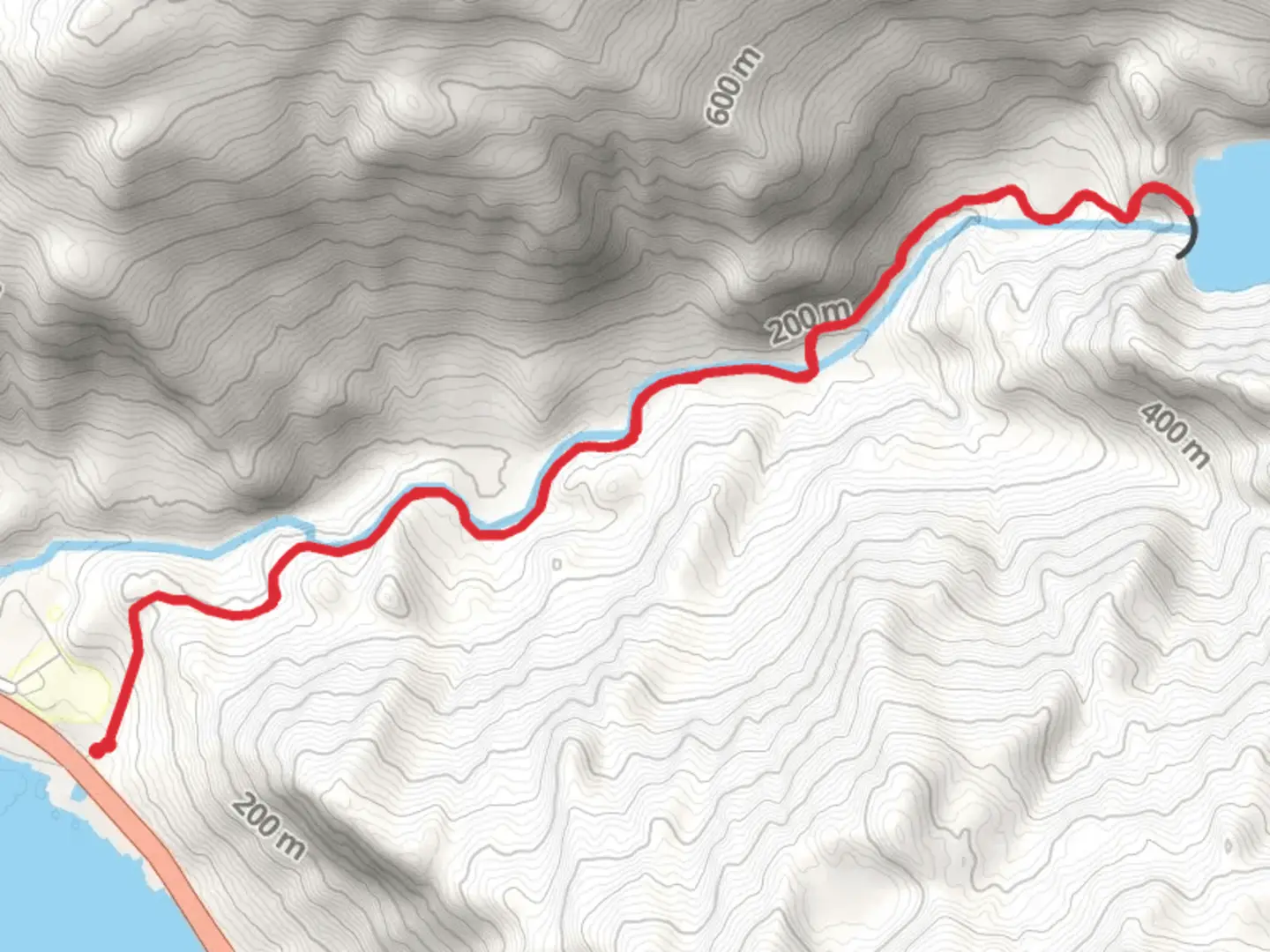 An image depicting the trail Salmon Creek Reservoir via Salmon Creek Trail and its surrounding area.