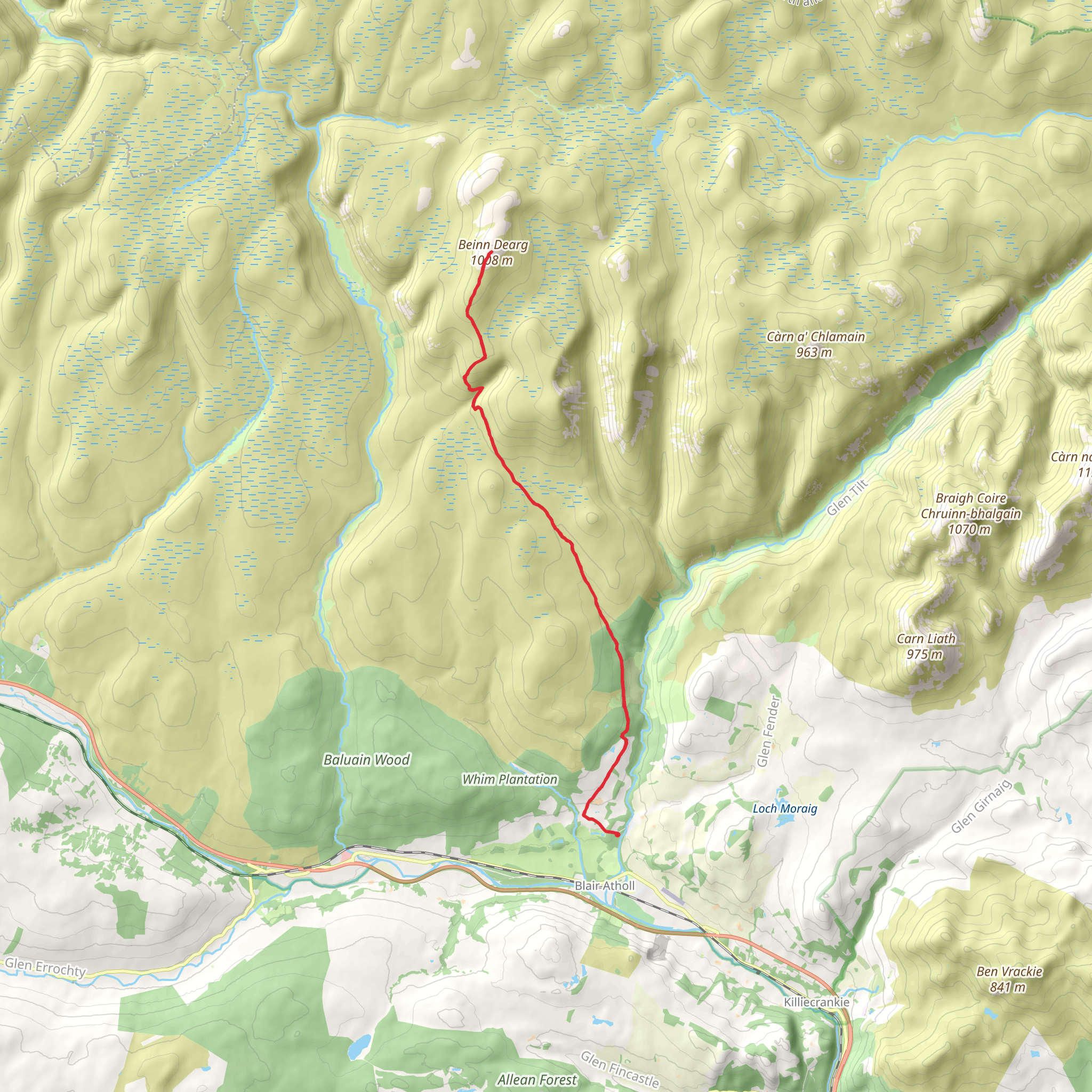 Beinn Dearg - Blair Atholl mobile static map