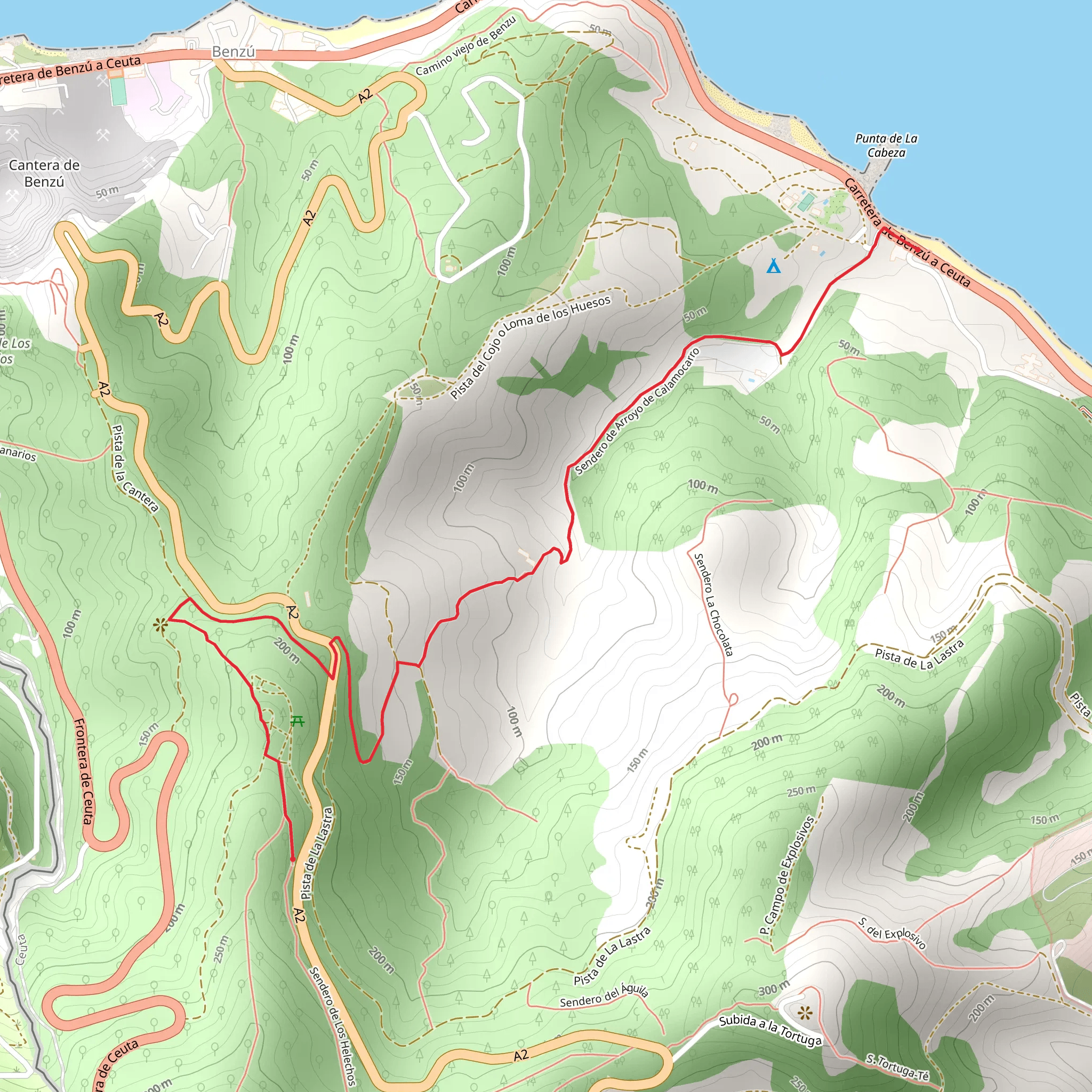 Calamocarro Stream - Beliones Viewpoint - Aranguren Fort SL CE 3 mobile static map